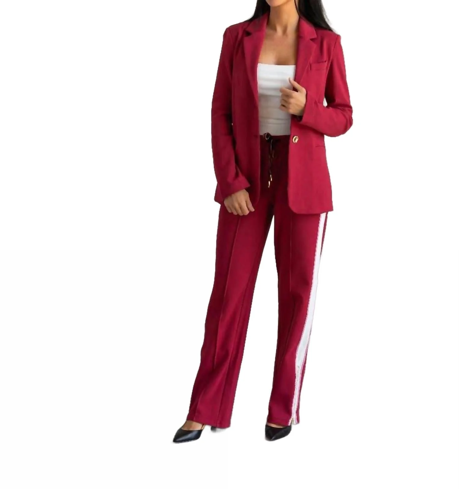 Jordan Interlock Pants In Bordeaux