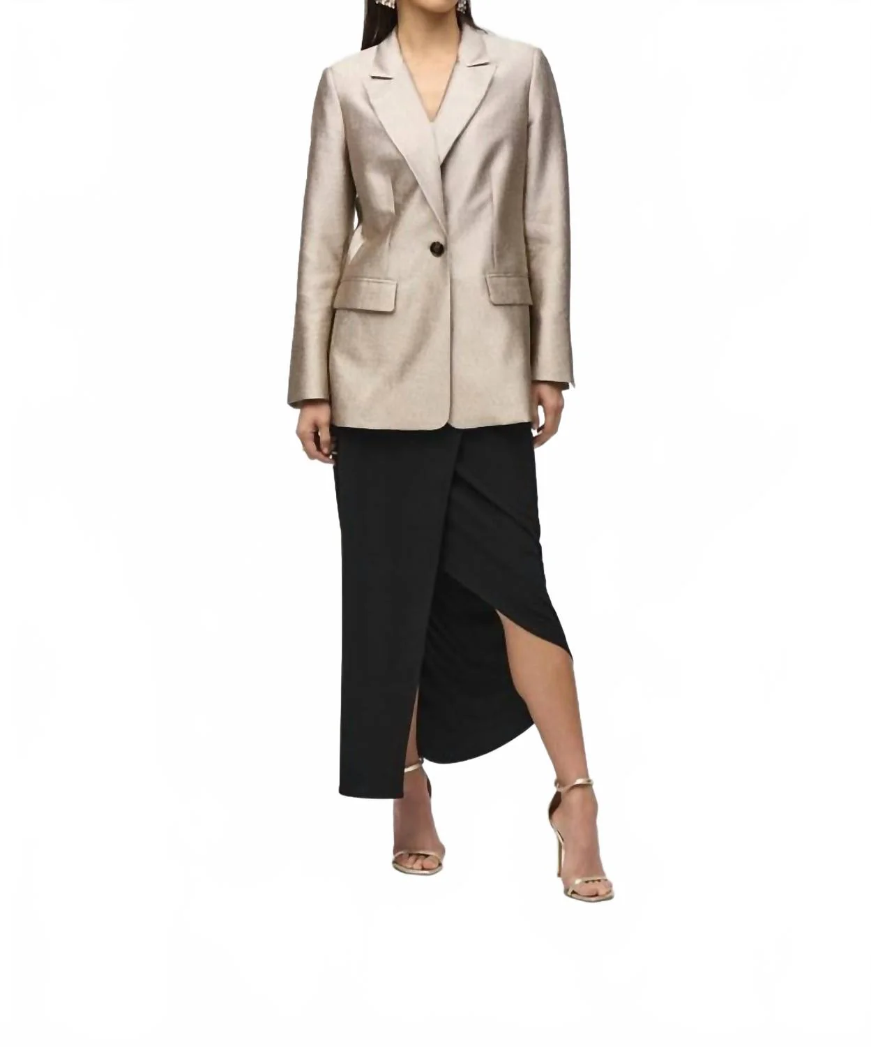 Silky Knit Asymmetrical Pull-On Skirt In Black