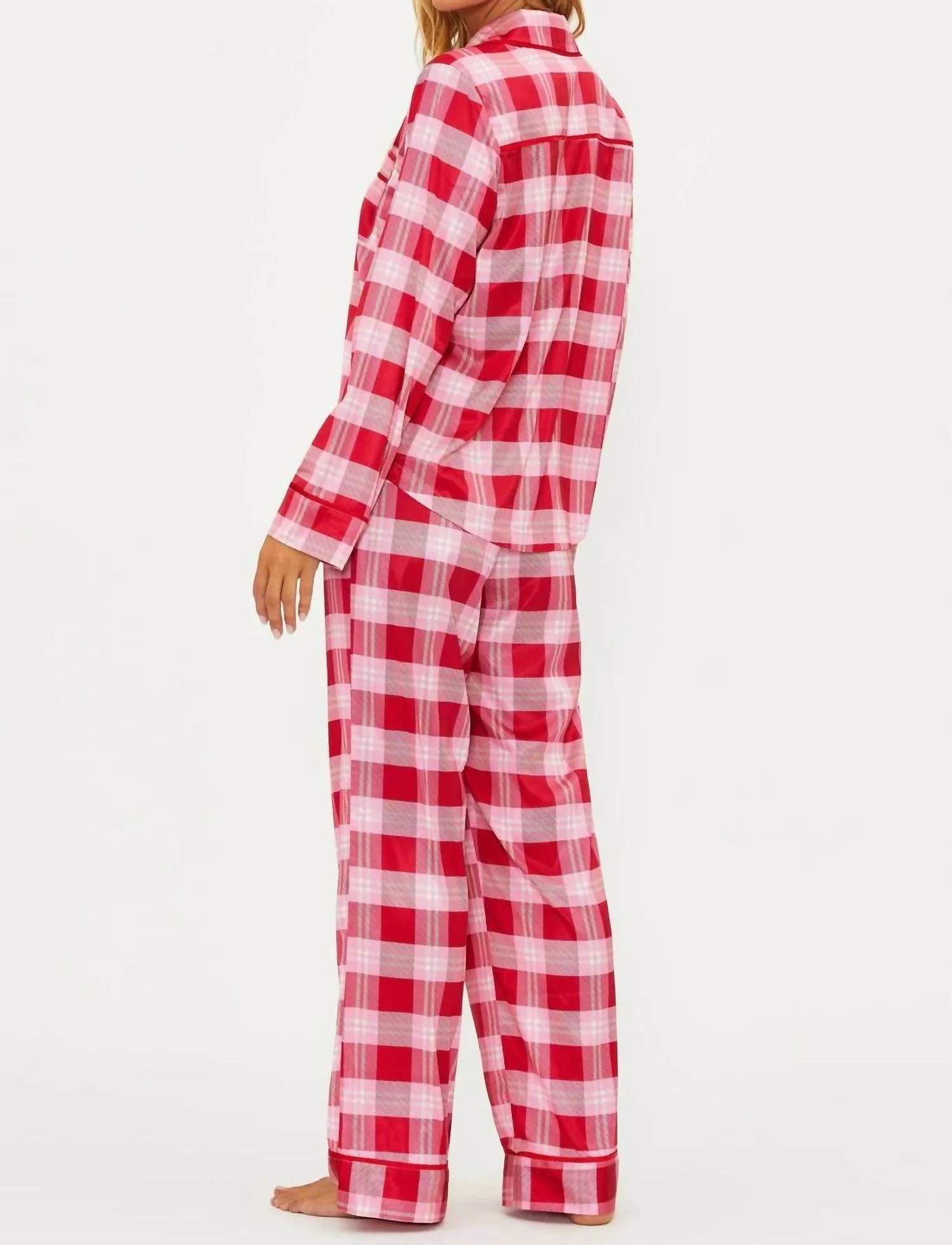 Livy & Connie Pajama Set In Candy Cane Plaid