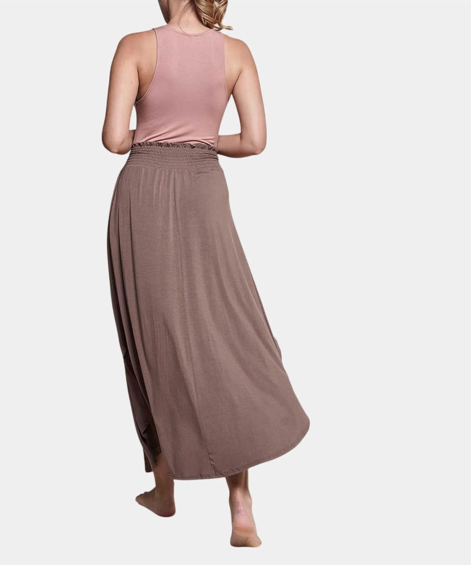 Bamboo Maxi Skirt In Mocha