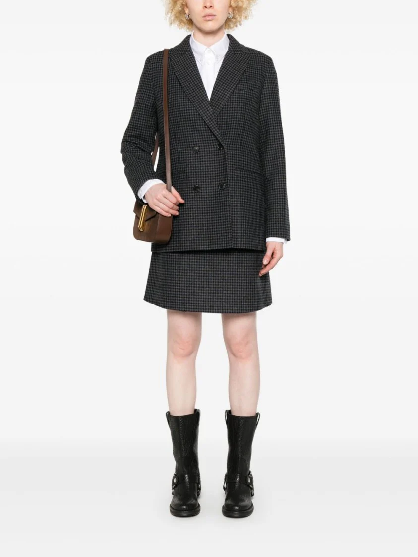 Double-Breasted Anthracite Grey Wool Blazer