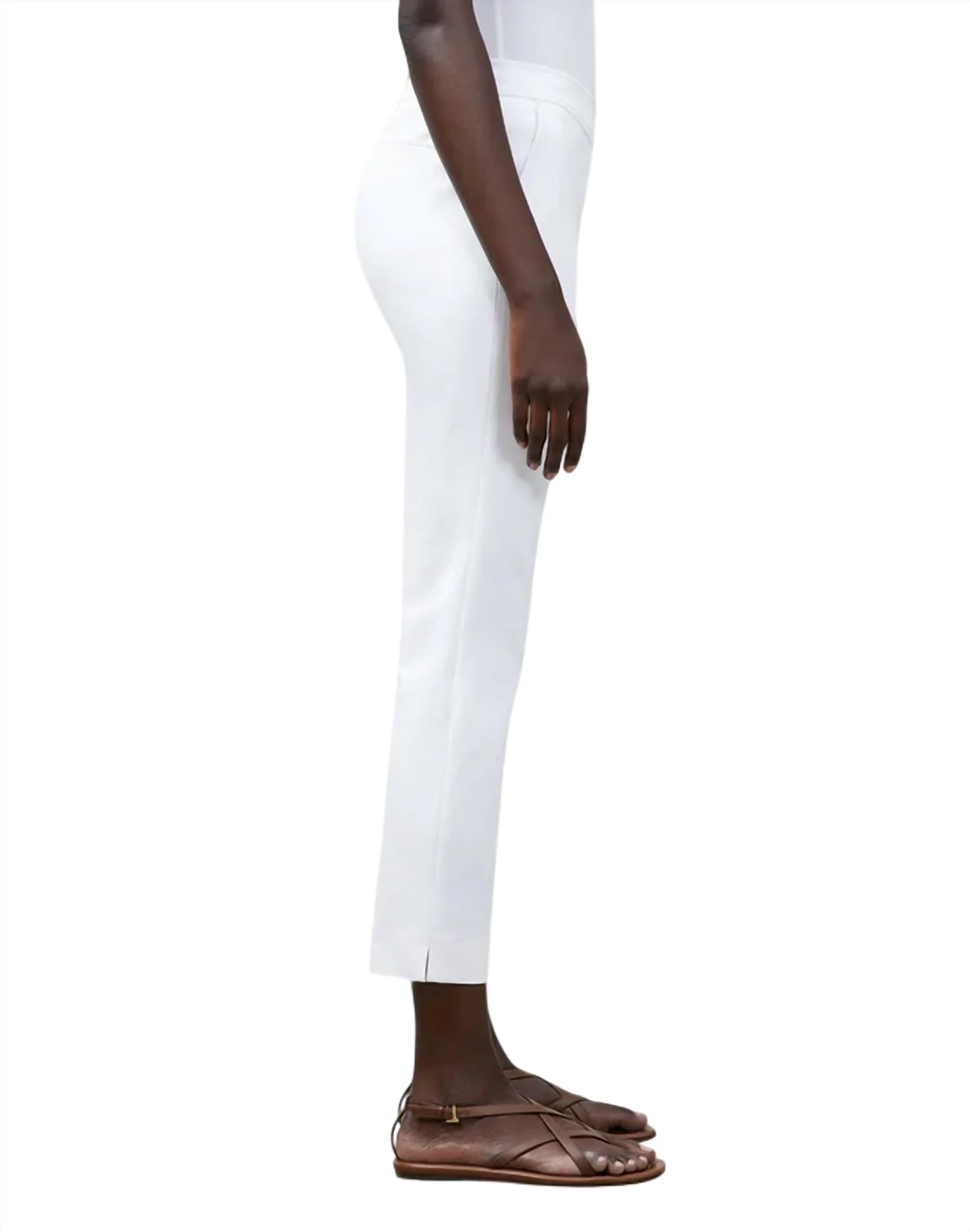 Manhattan Slim Ankle Pant In White
