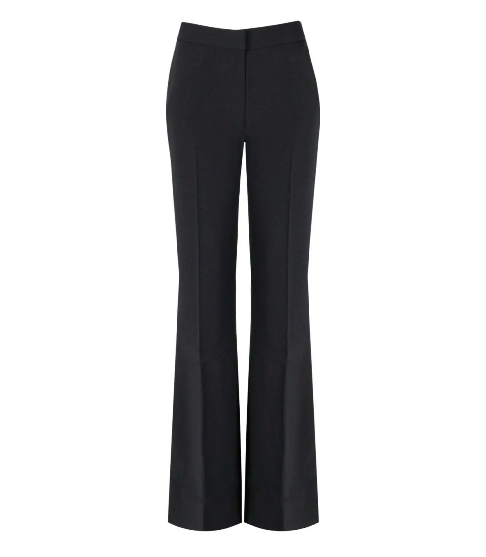 High-Waisted Flared Trousers With Side Pockets