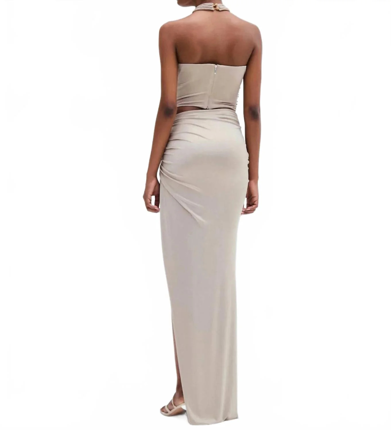 Dune Jersey Maxi Skirt In Beige