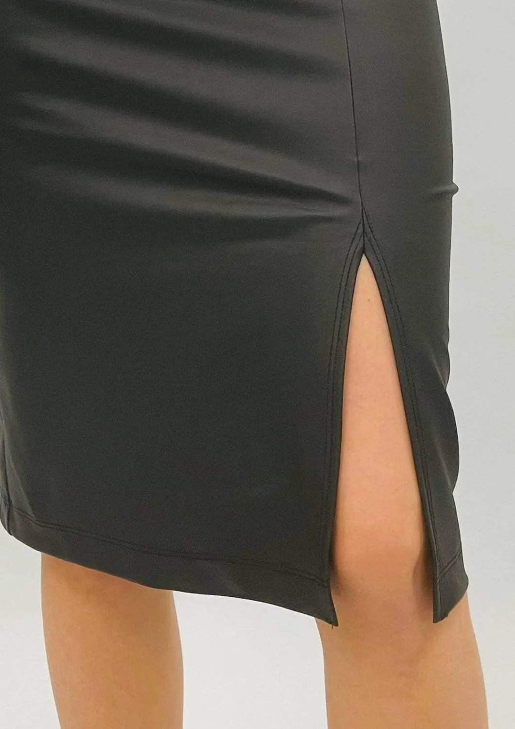 Vegan Leather Skirt In Black