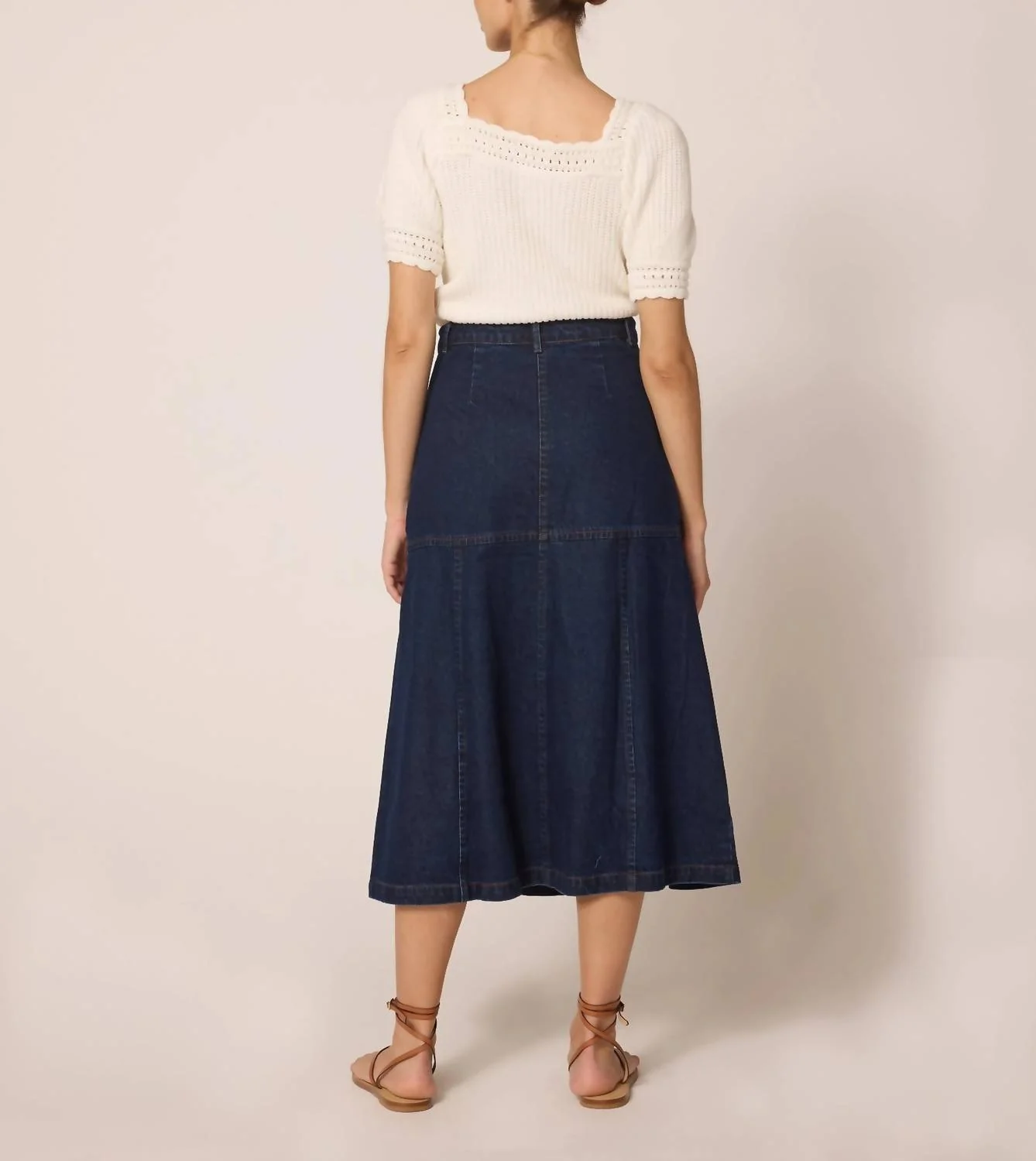 Josie Midi Skirt In Dark Denim