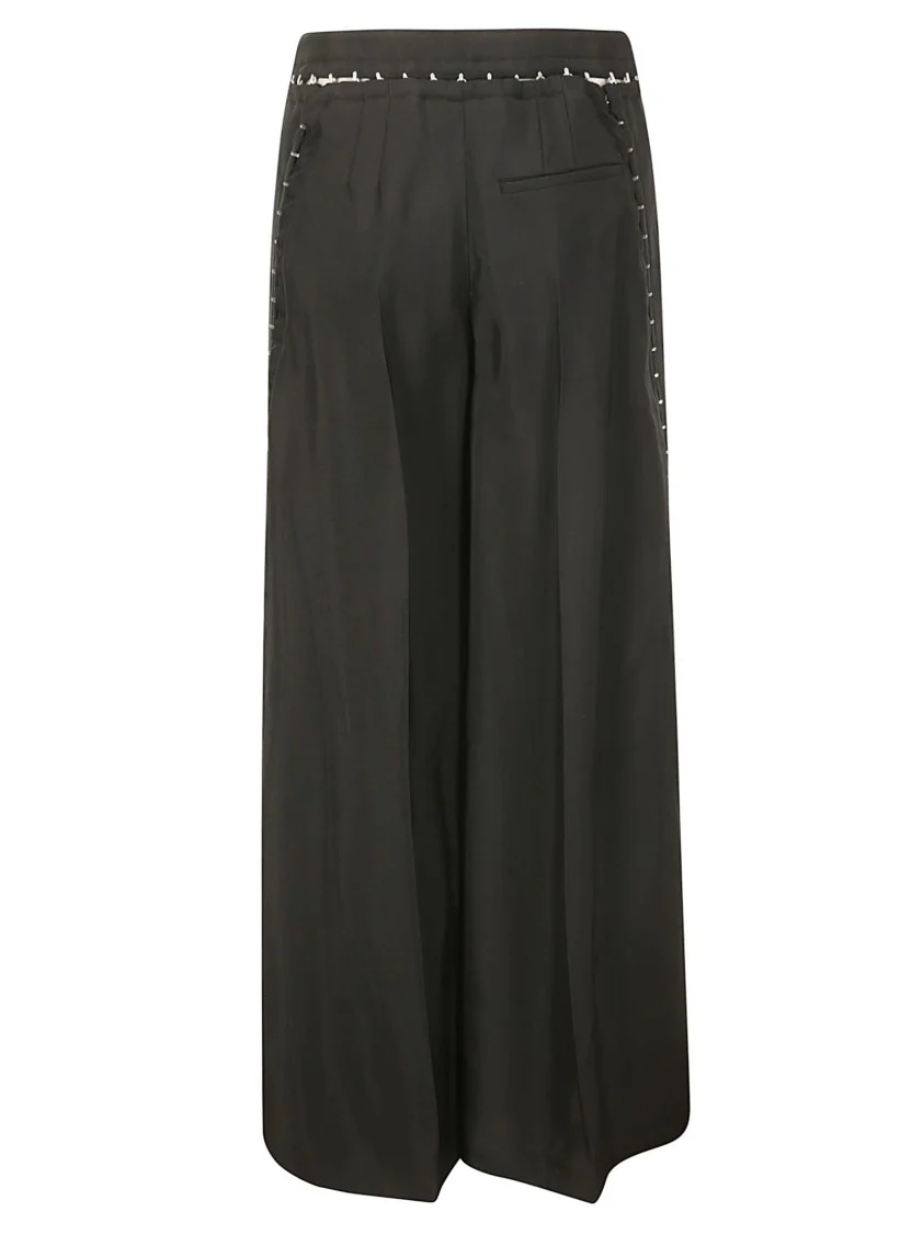 Wool Blend Palazzo Trousers