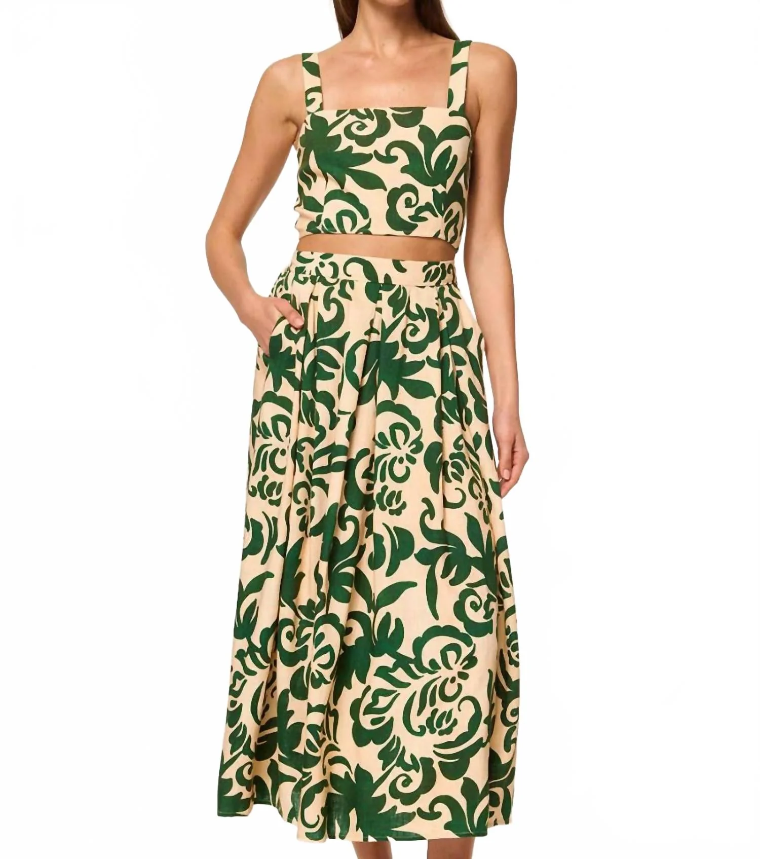 Aggie Skirt In Tonal Cactus