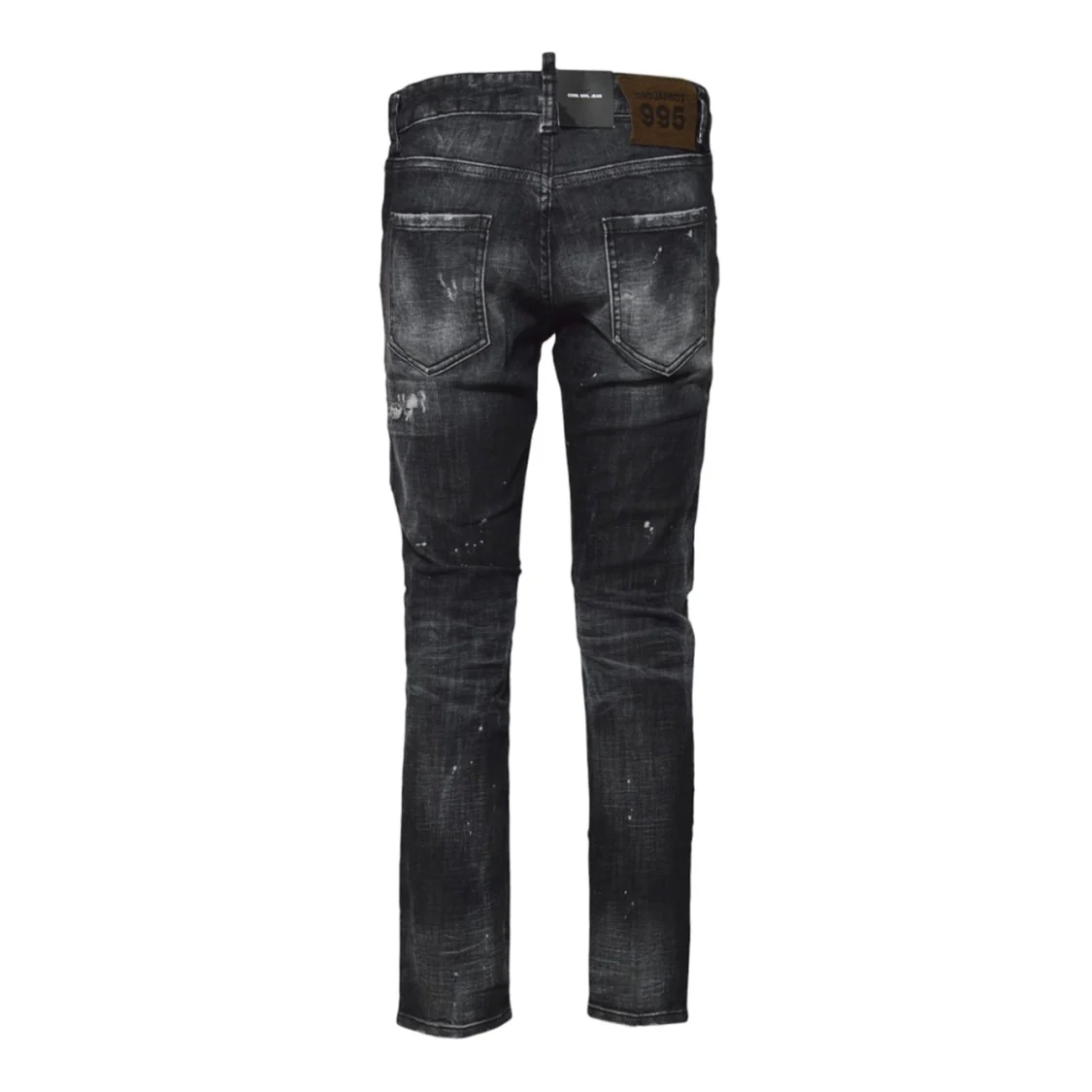 Slim-Fit Black Denim Jeans With Distressed Finish