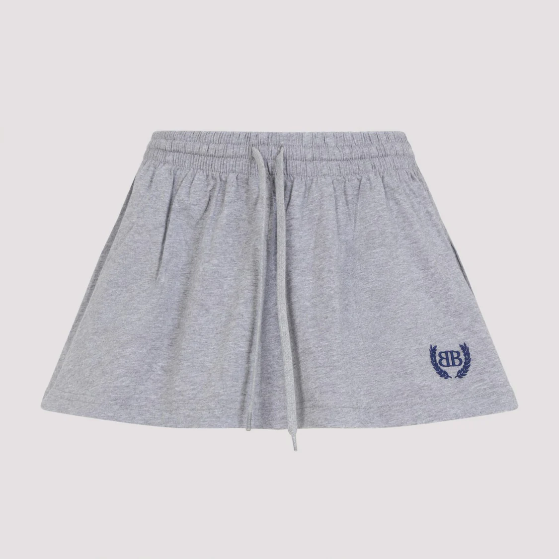 Heather Grey Cotton Shorts Mini Skirt