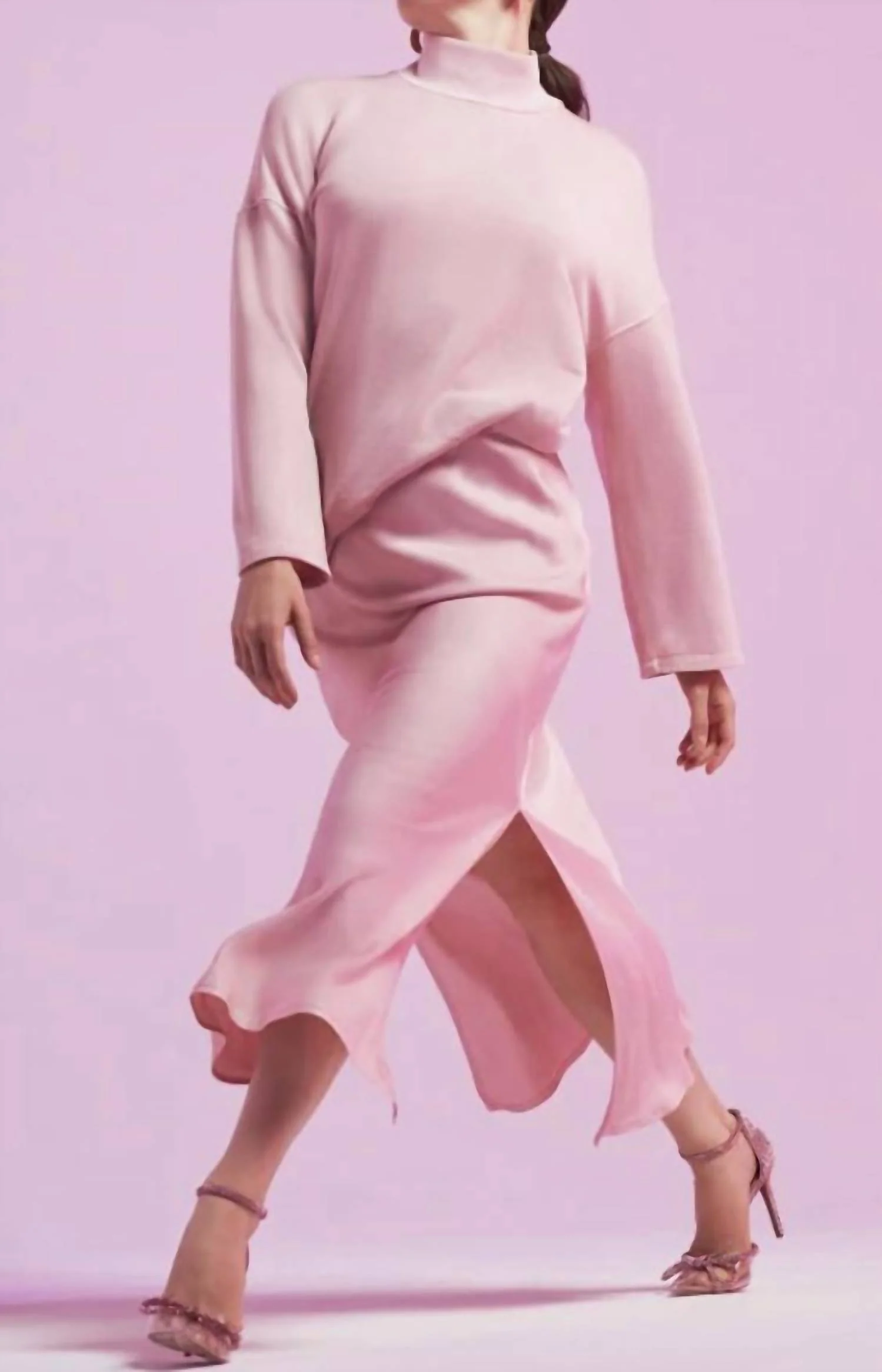 Viscose Satin Skirt In Ballet