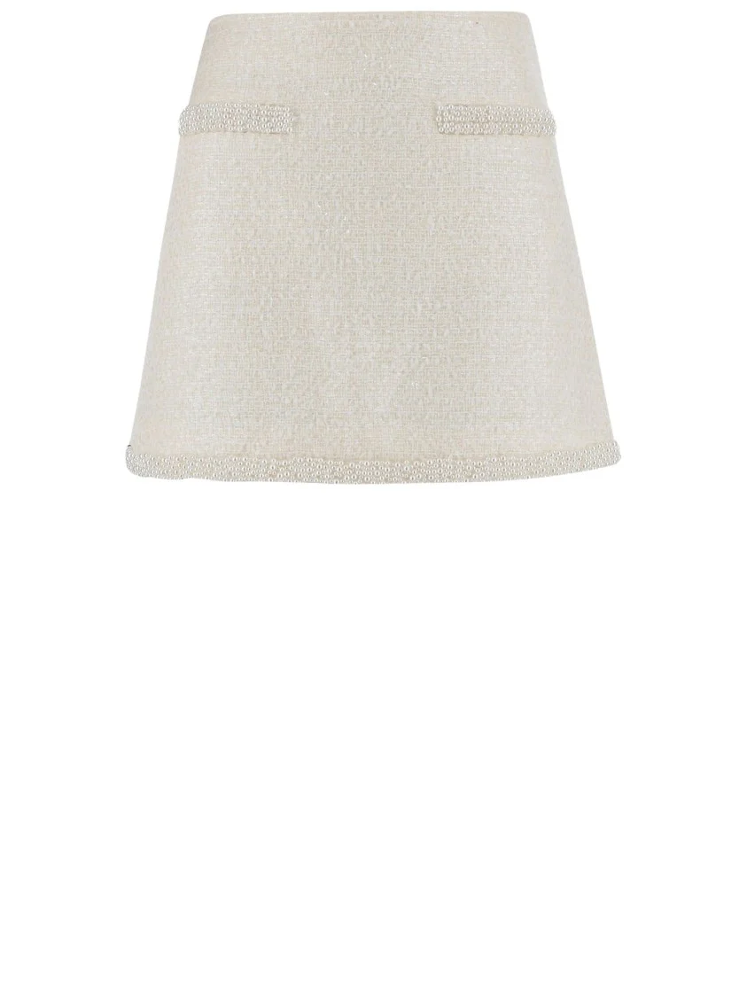 Beaded Bouclé Mini Skirt