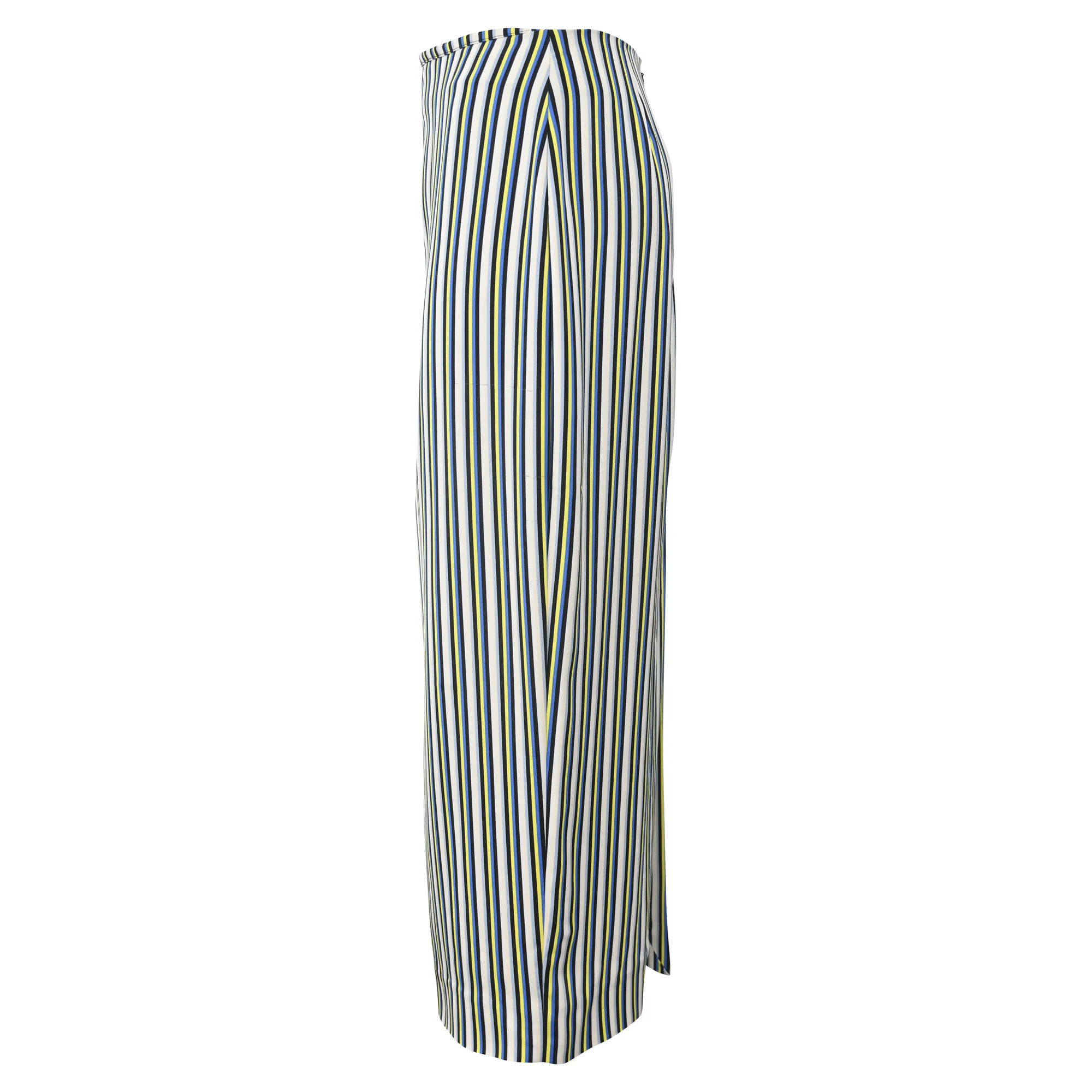Diane von Furstenberg Striped Midi Length Skirt in Multicolor Viscose