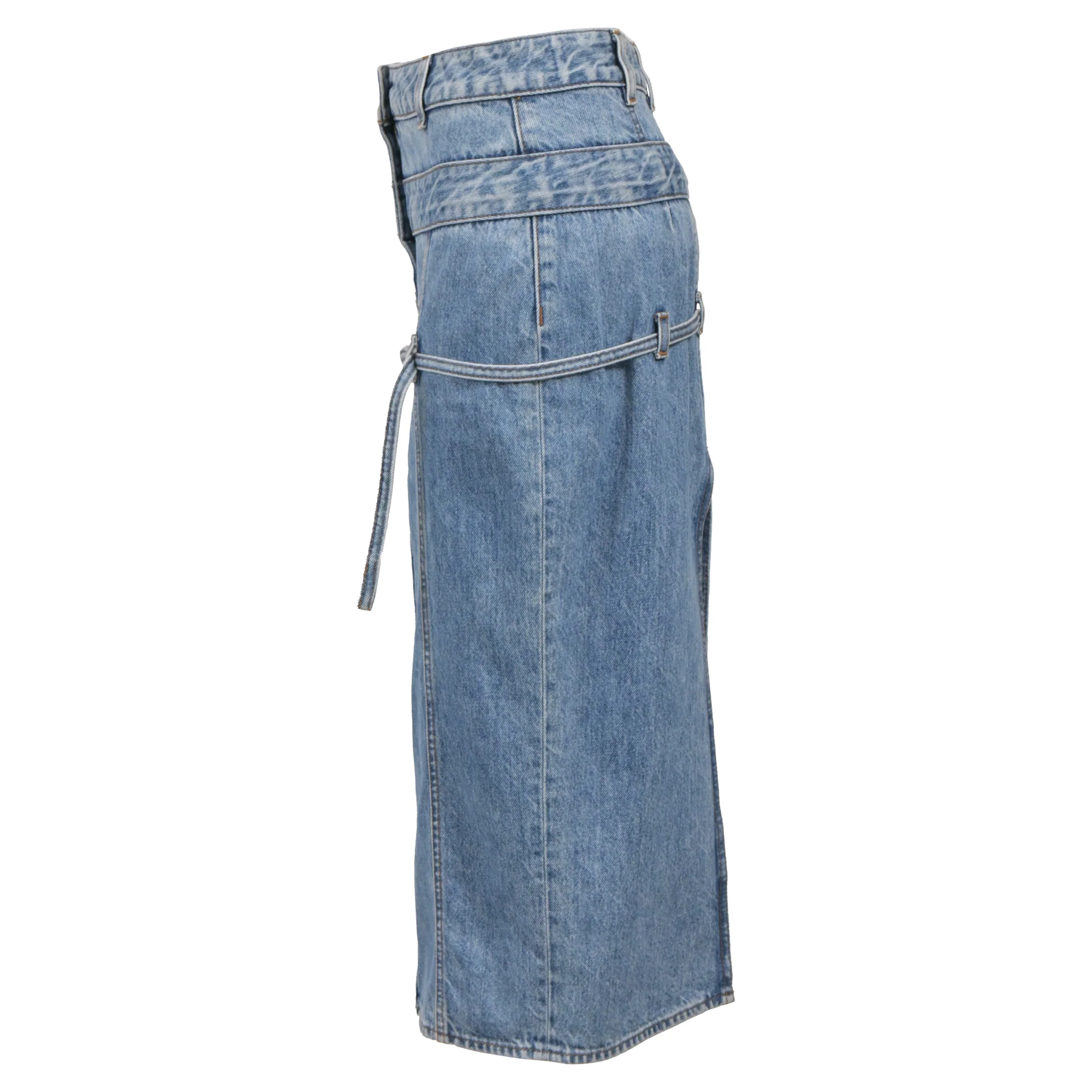 Jacquemus Pencil Skirt in Blue Cotton Denim