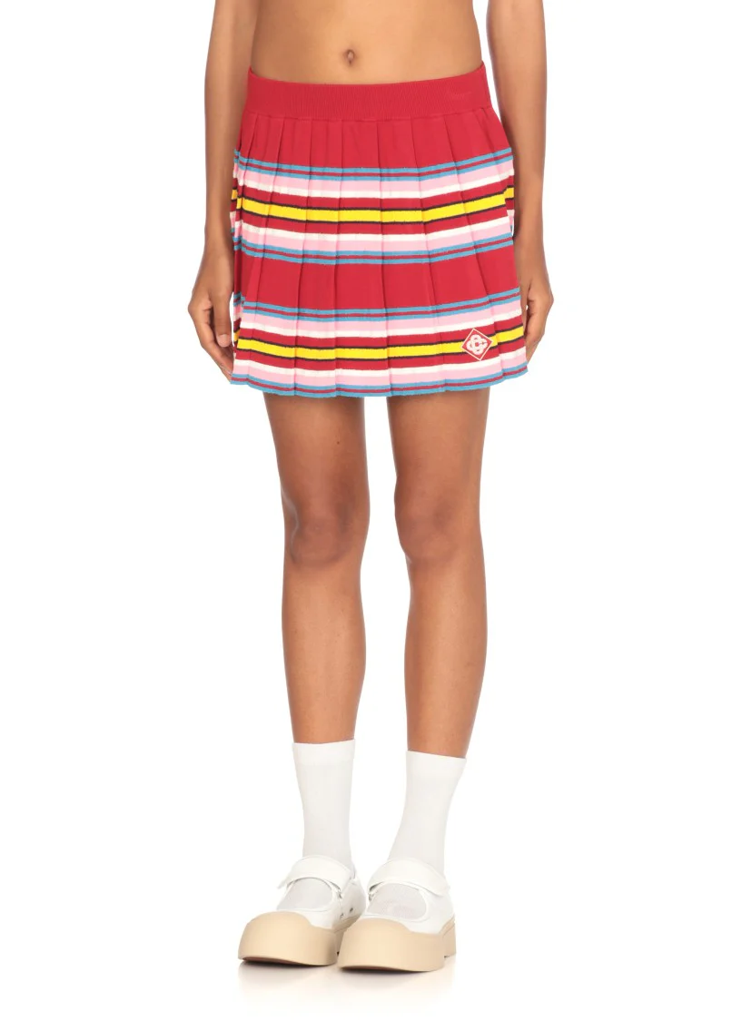 Red Pleated Skirt