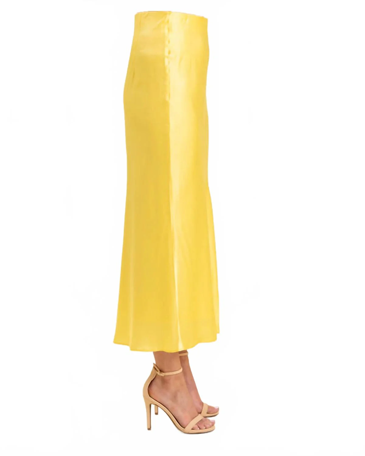 Rhodes Maxi Silk Skirt In Lemon Drop