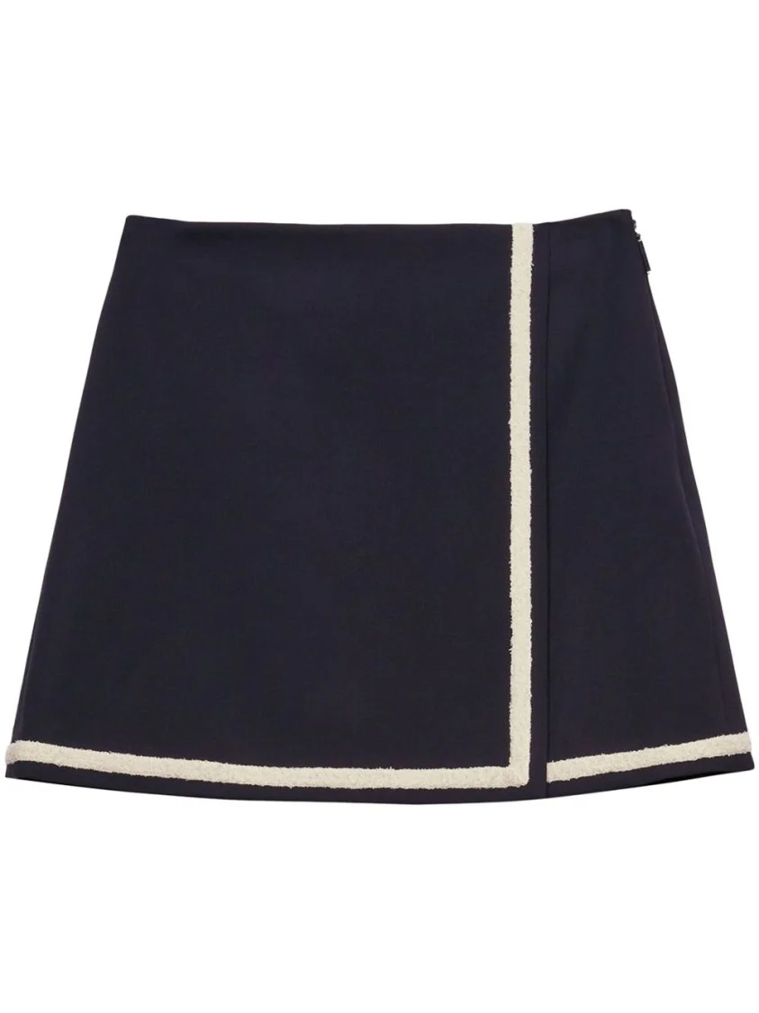 Asymmetrical A-Line Wool Skirt