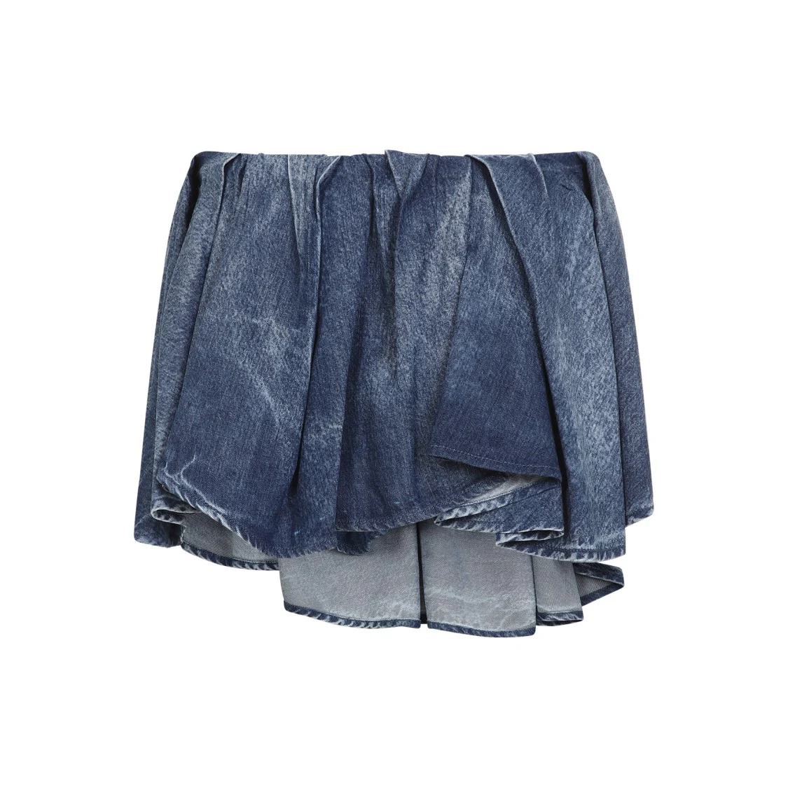 De-Ria-Fsg Blue Lyocell Mini Skirt