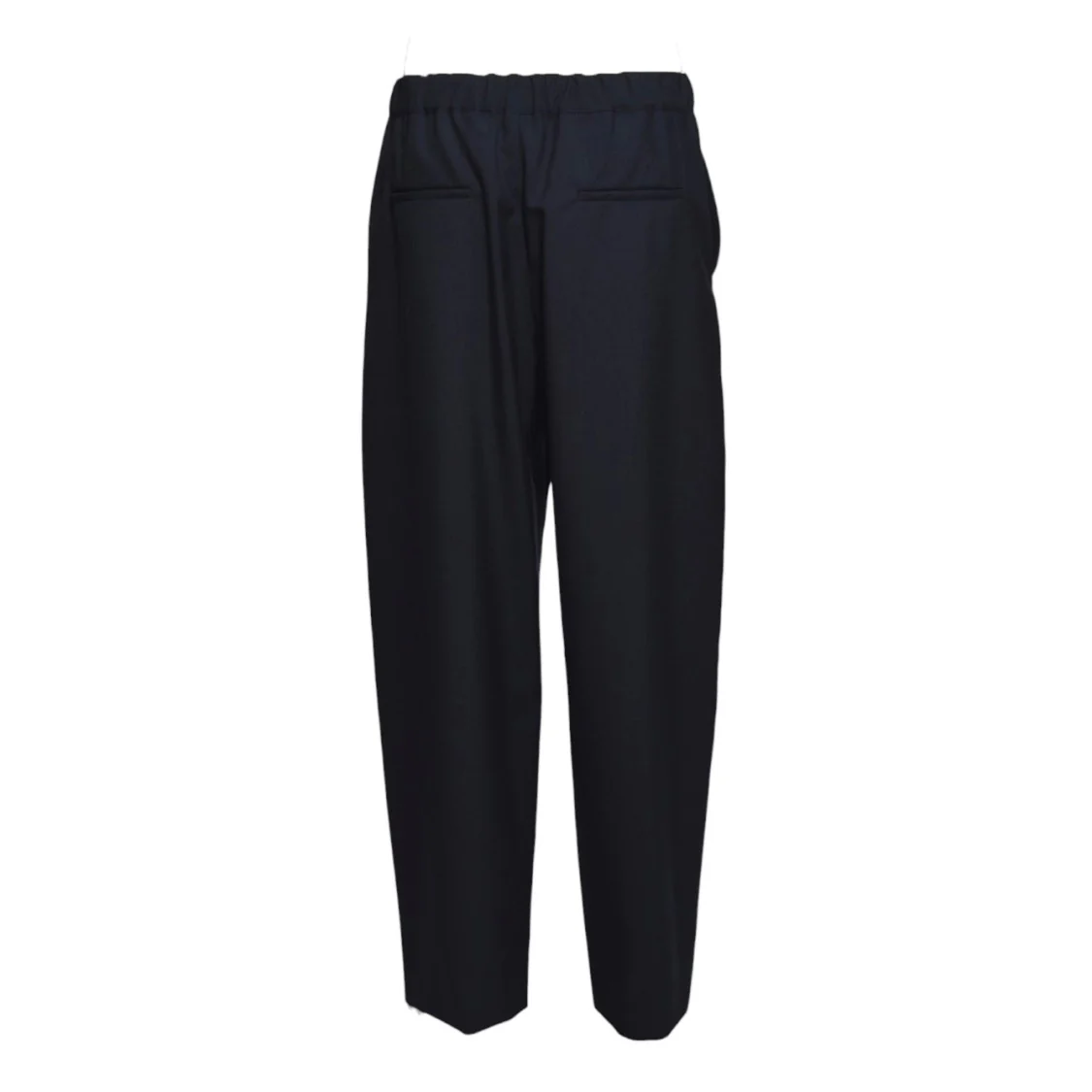 Dark Blue Wool Straight Pants