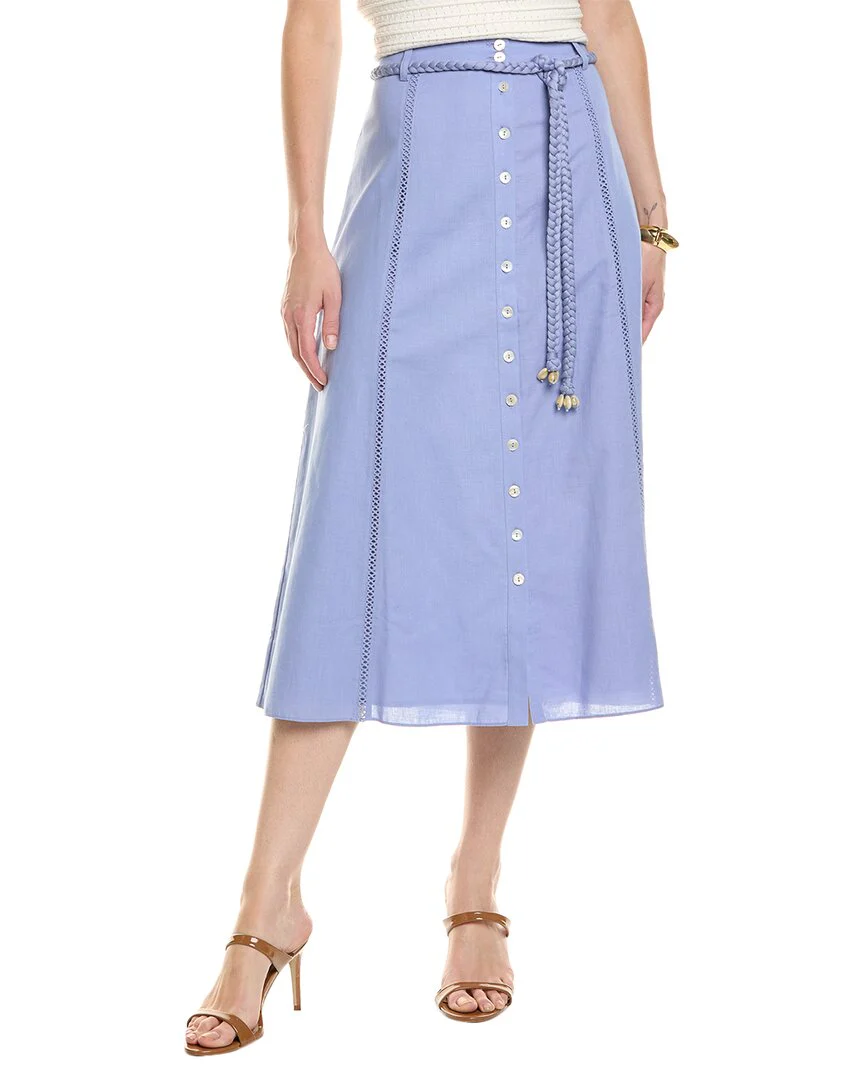 ALLISON Virginia Linen-Blend Midi Skirt