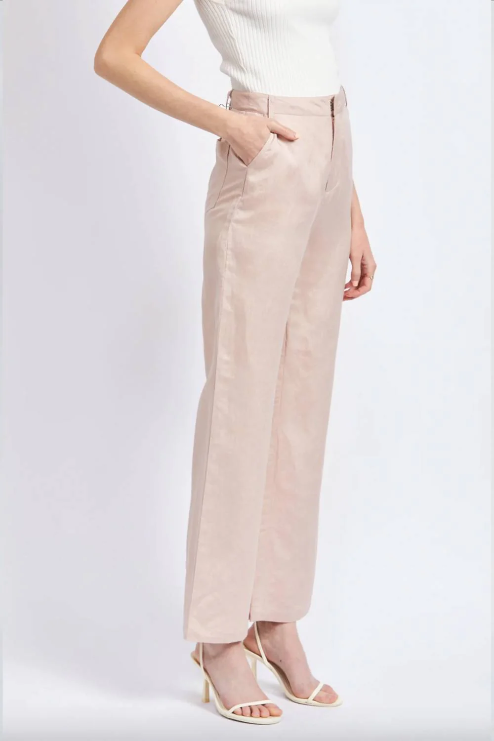 Suzy Linen Pant In Pink