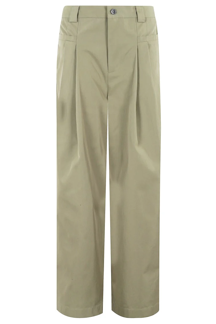 High-Waisted Wide-Leg Trousers With Pleated Detailing