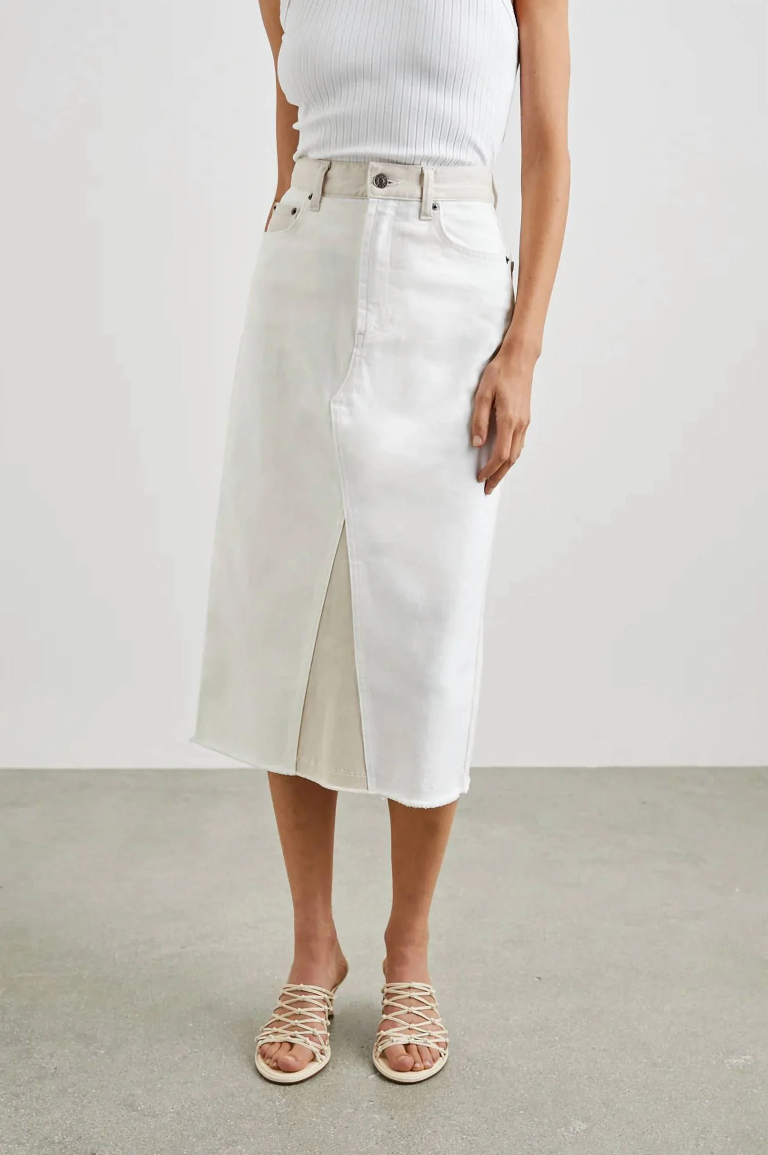 Patchwork Highland Skirt In Ecru