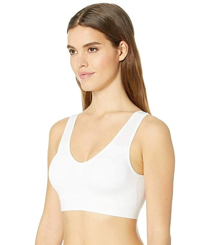 Magic Bodyfashion Sports Bra Women's Medium White Stretch Performance FZP028
