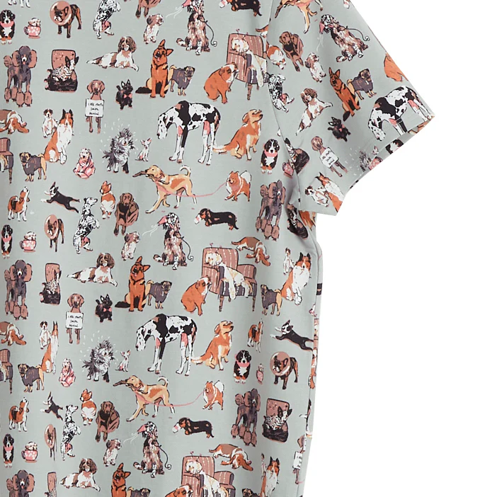 Outlet Knit Cotton/Spandex Short-Sleeved Night Dress