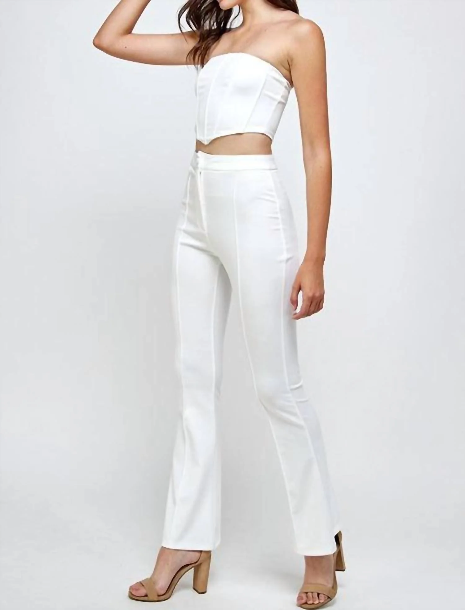 From Day To Night Pant Set In White