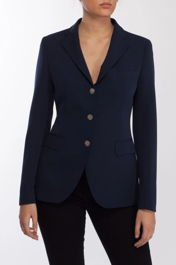Single Breasted Blazer In Blue Viscose