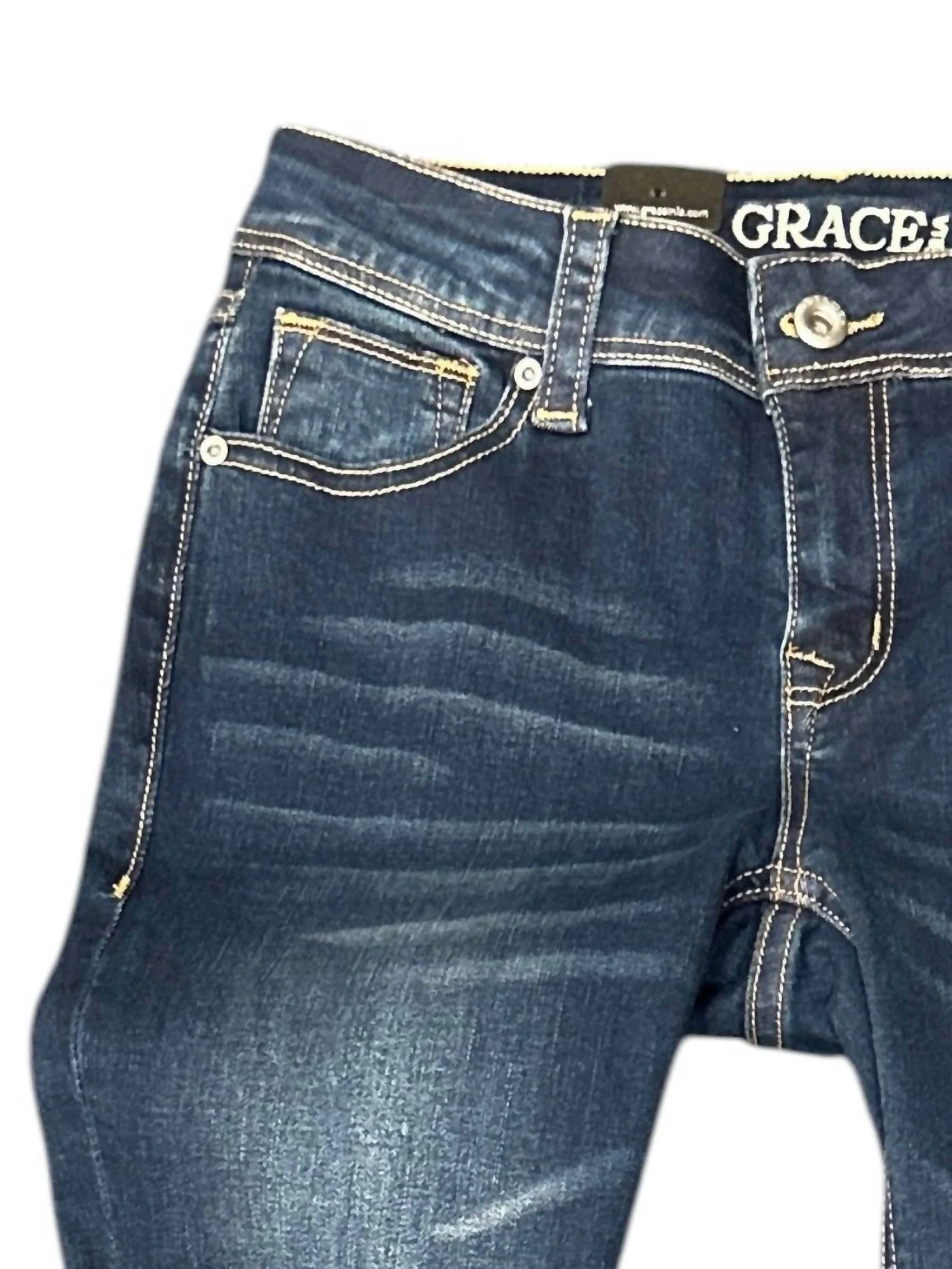 Women's Hem Detail Bootcut Jean In Medium Wash