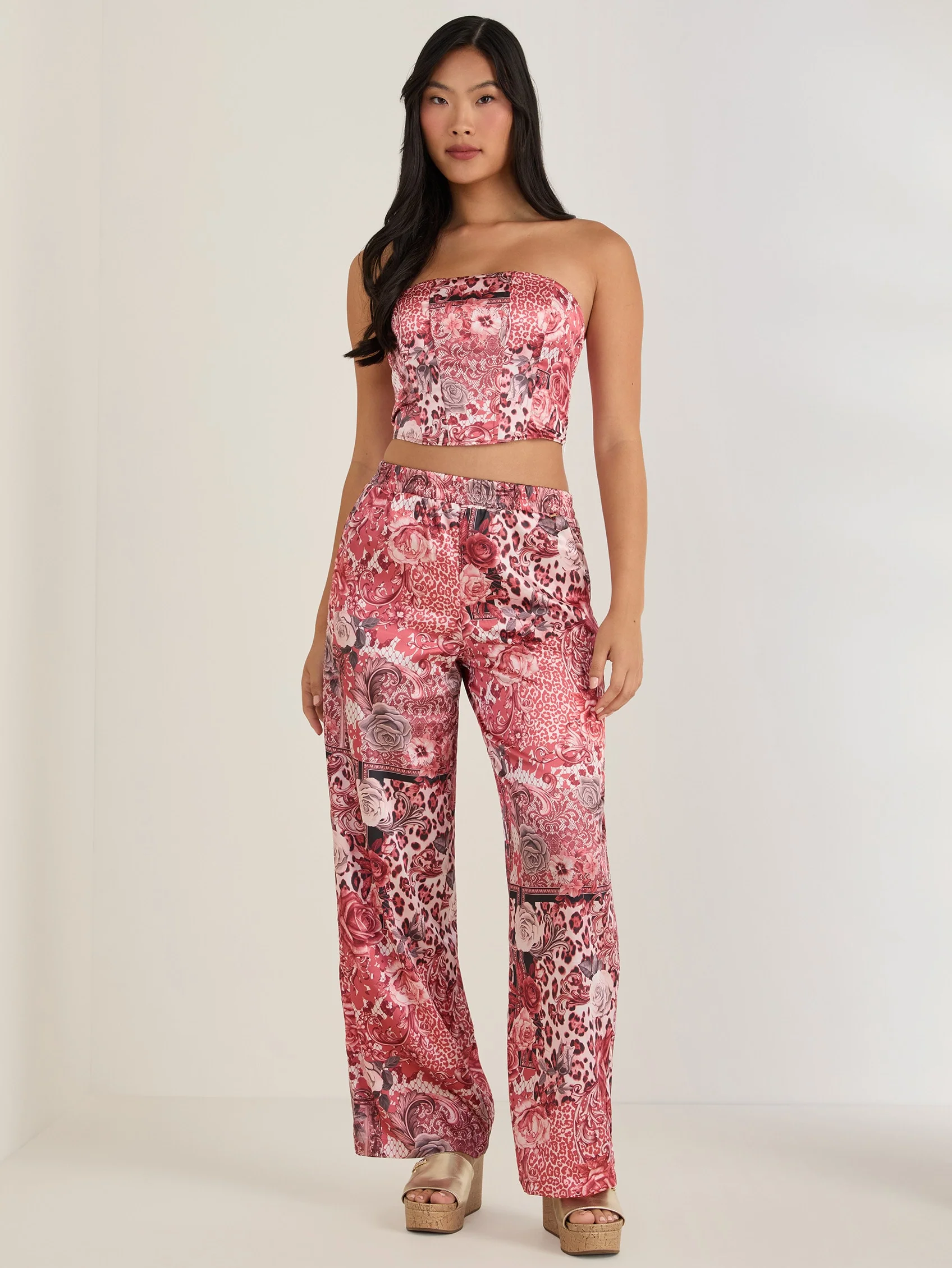 Karly Printed Satin Pants