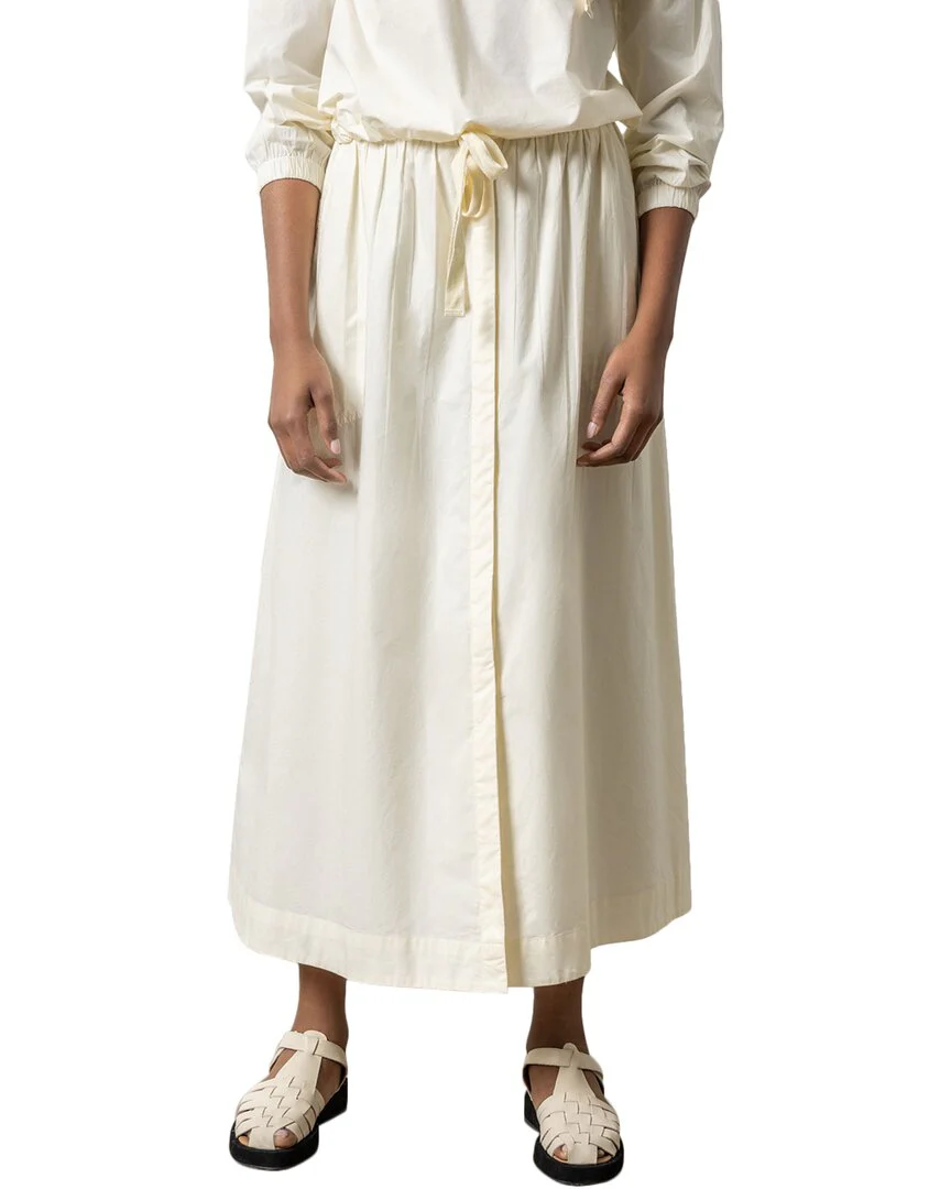 Lilla P Poplin Button Front Skirt