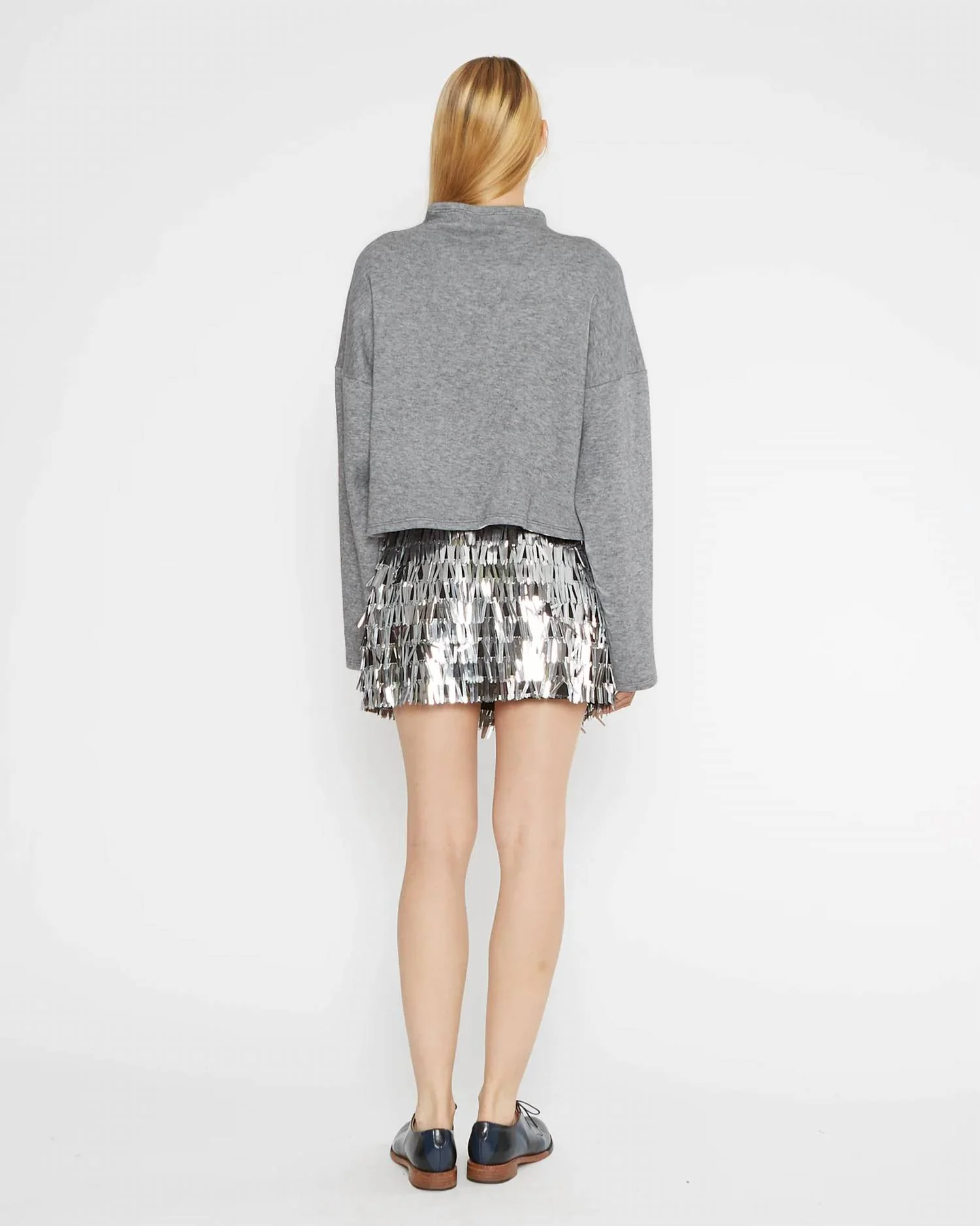 Tinsel Mini Skirt In Silver