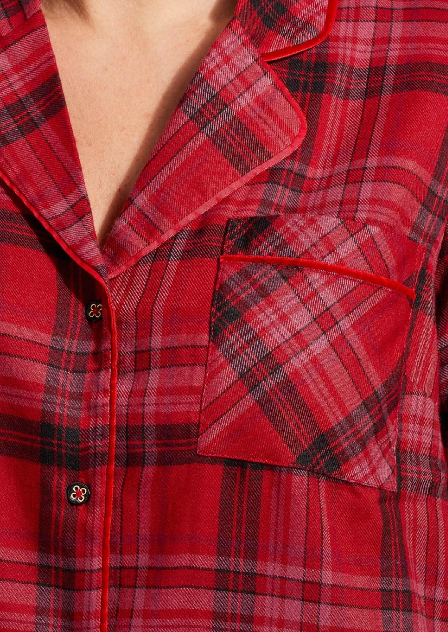 Plaid Pajama Set In Red