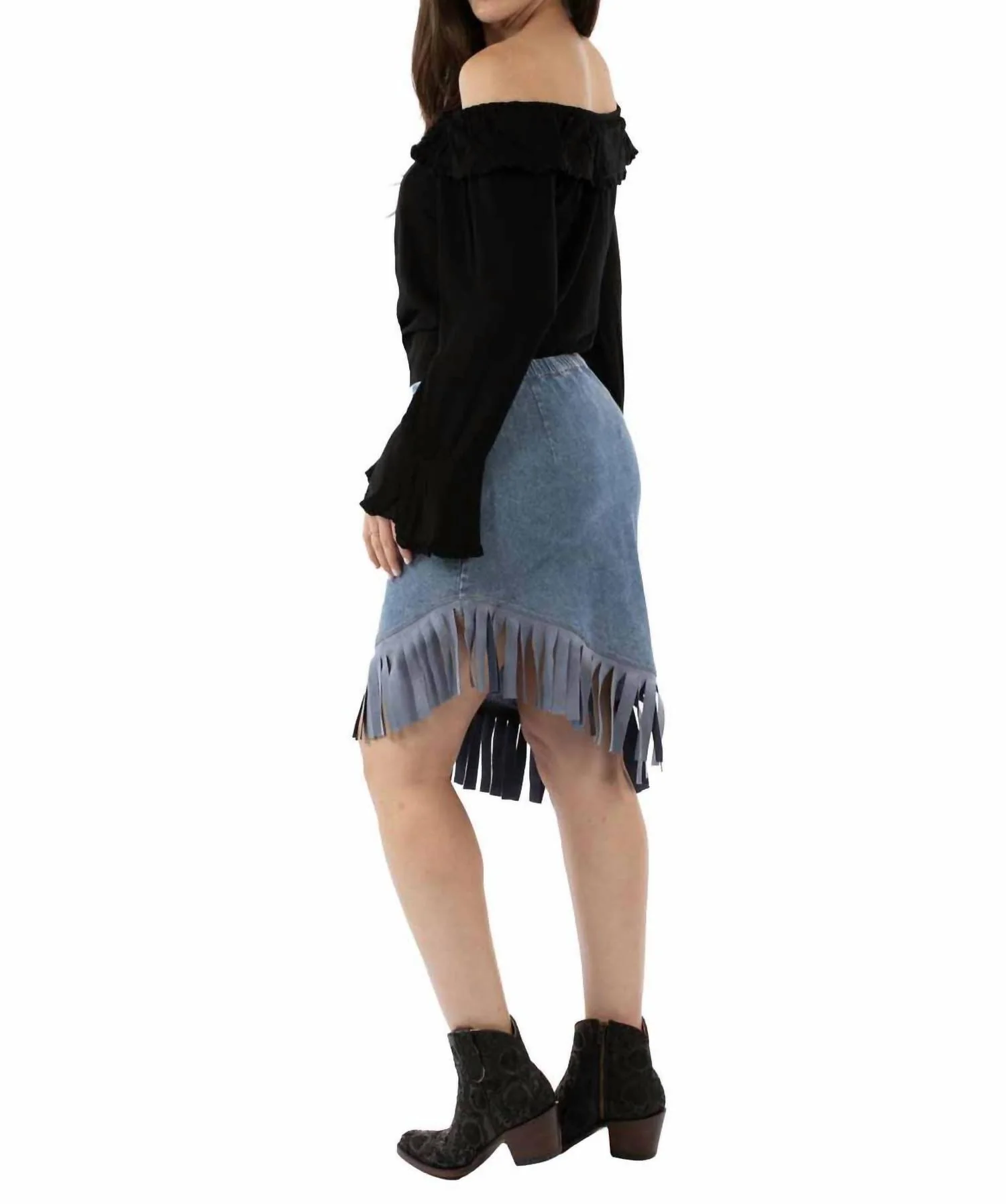 Fringe Skirt In Blue