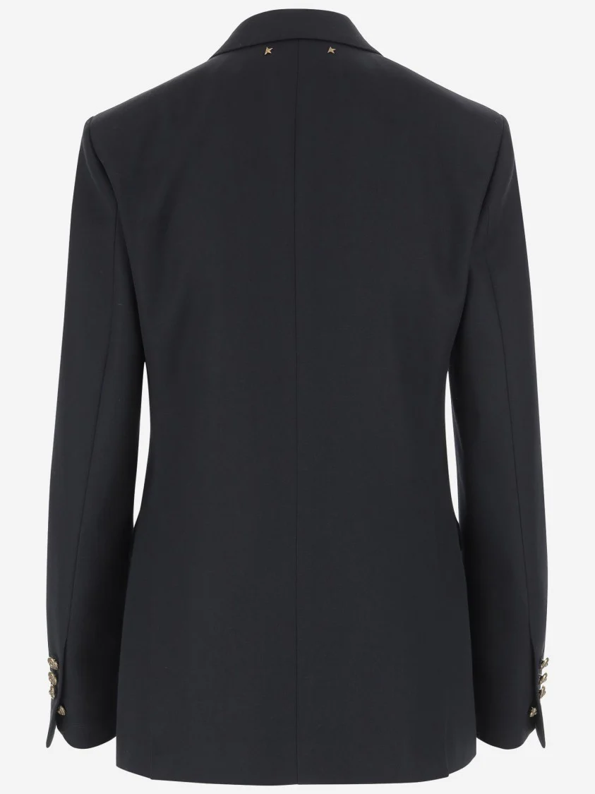 Wool Blend Double-Breasted Jacket