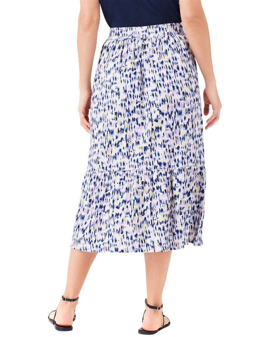 NIC+ZOE Abstract Ikat Tiered Midi Skirt