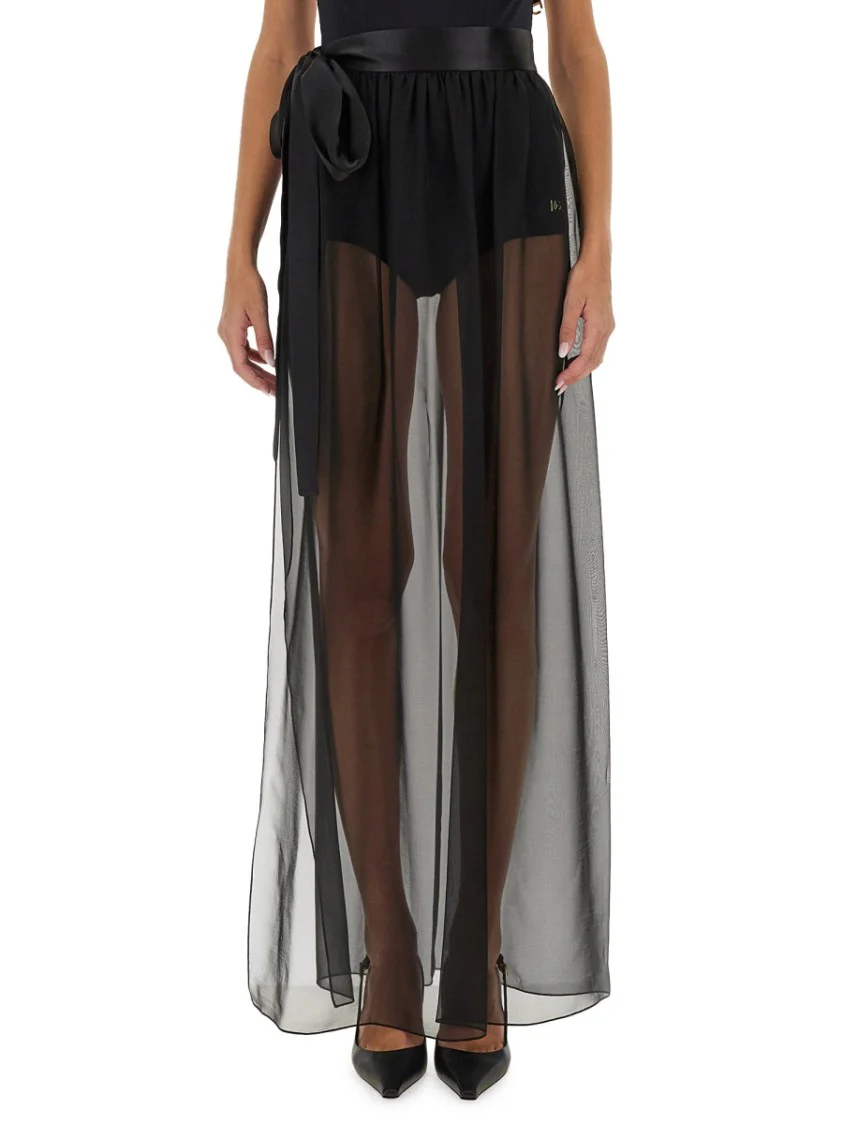 Silk Chiffon Long Skirt