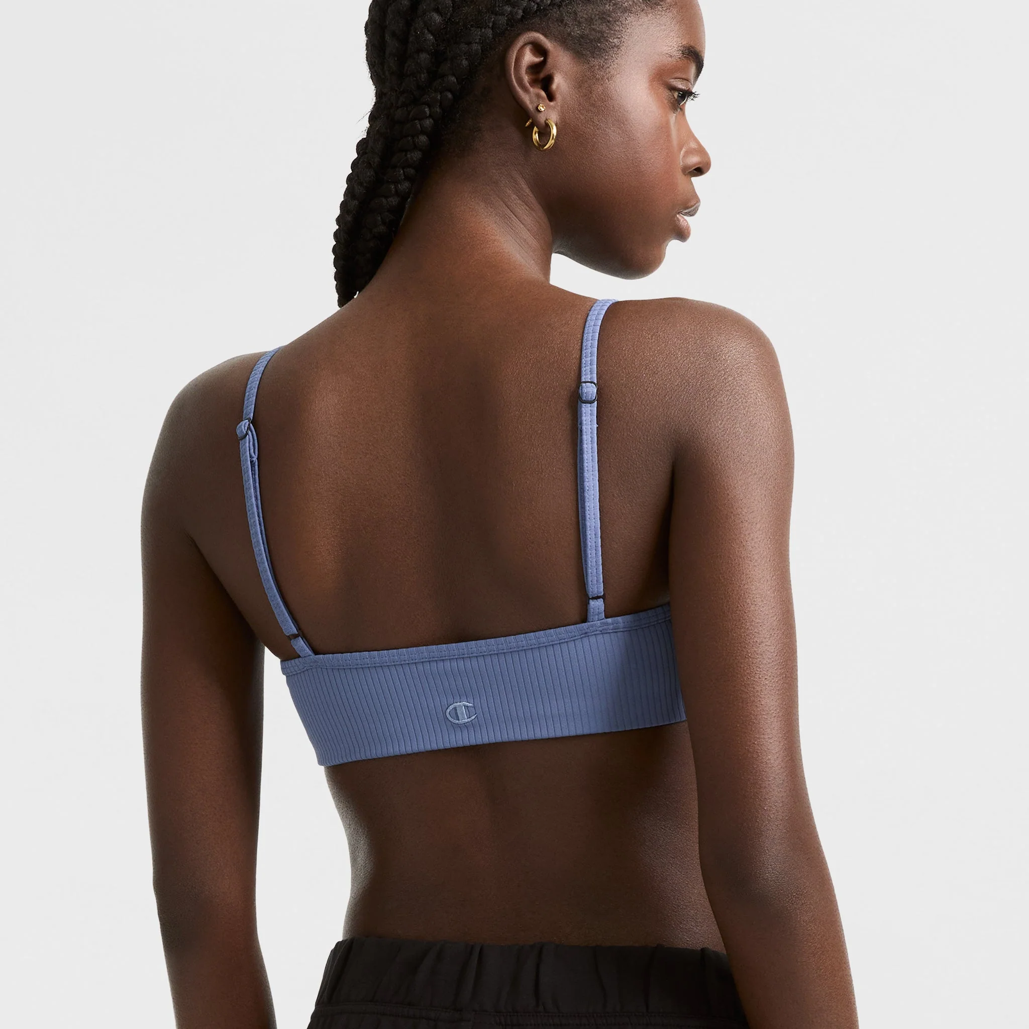 Soft Touch Ribbed Sports Bra, C Logo