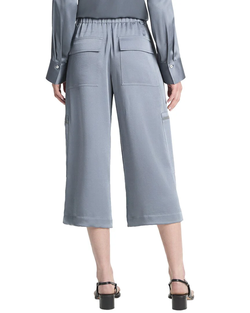 Vince Low-Rise Satin Parachute Crop Pant