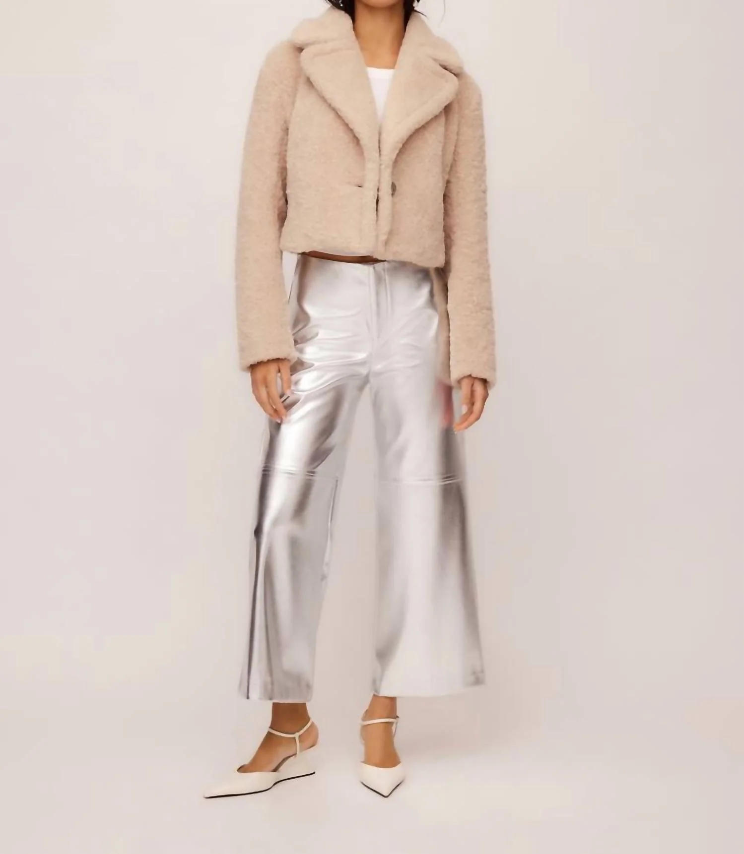 Crop Pants In Silver