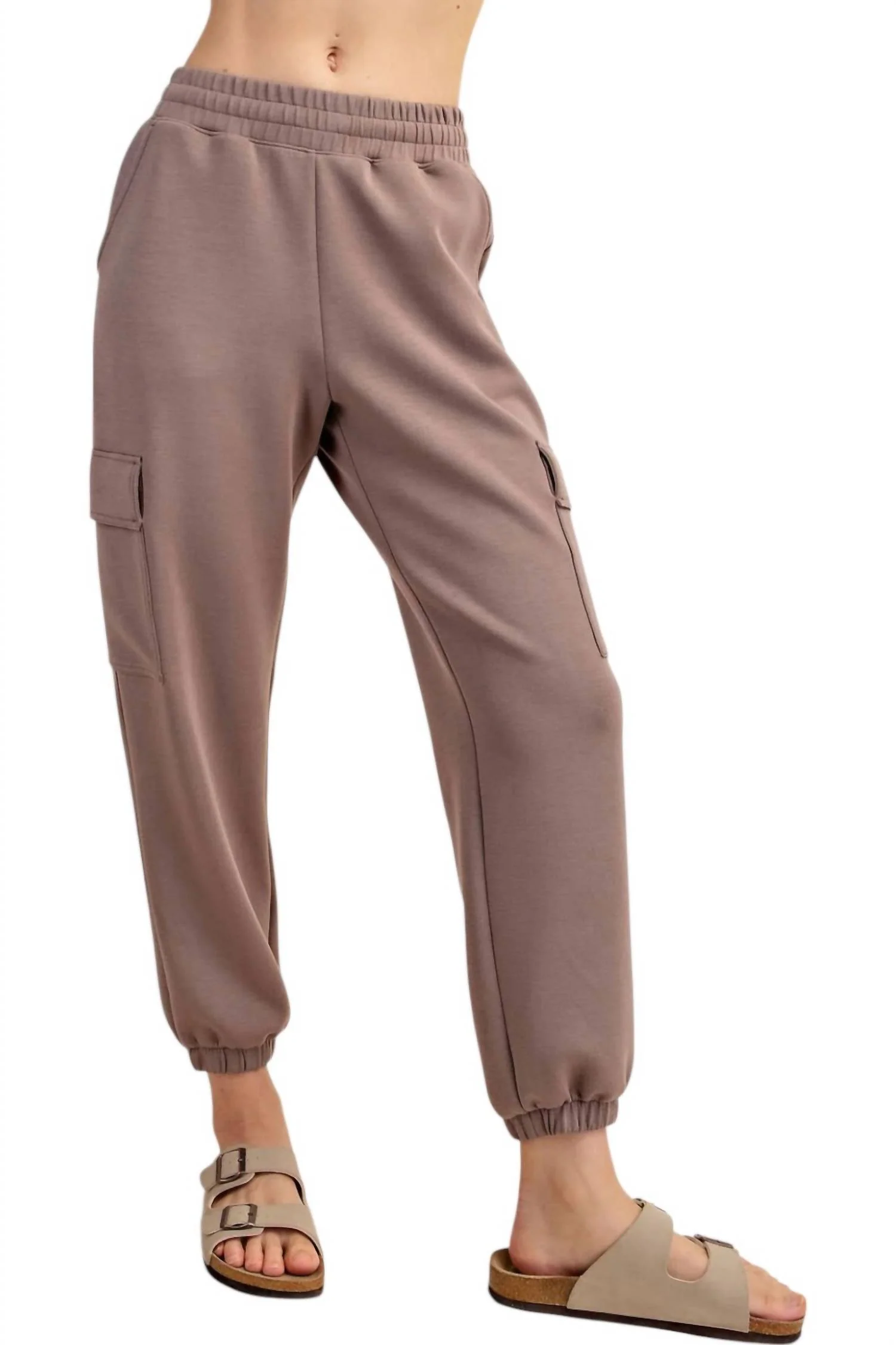 Modal Cargo Jogger Pants In Mocha