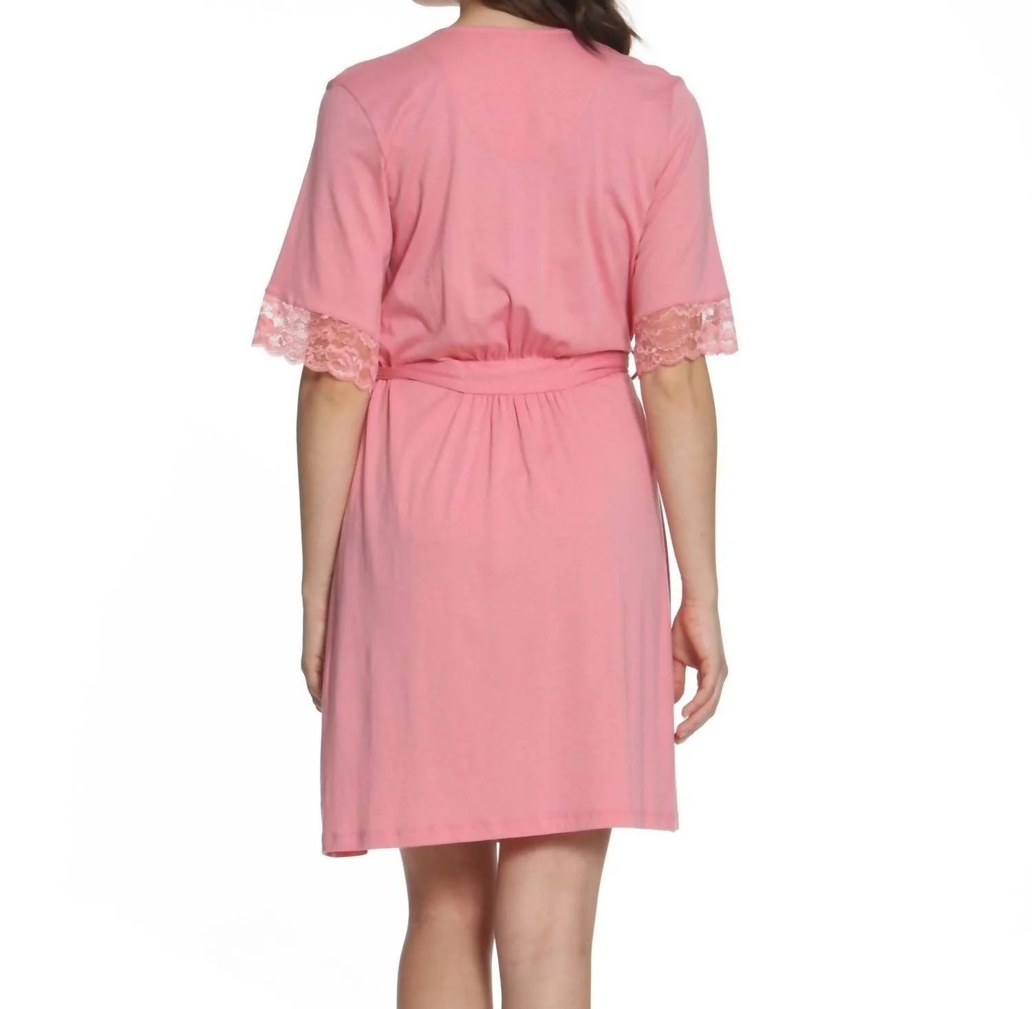 Penelope Short Sleeve Robe In Pink Dust