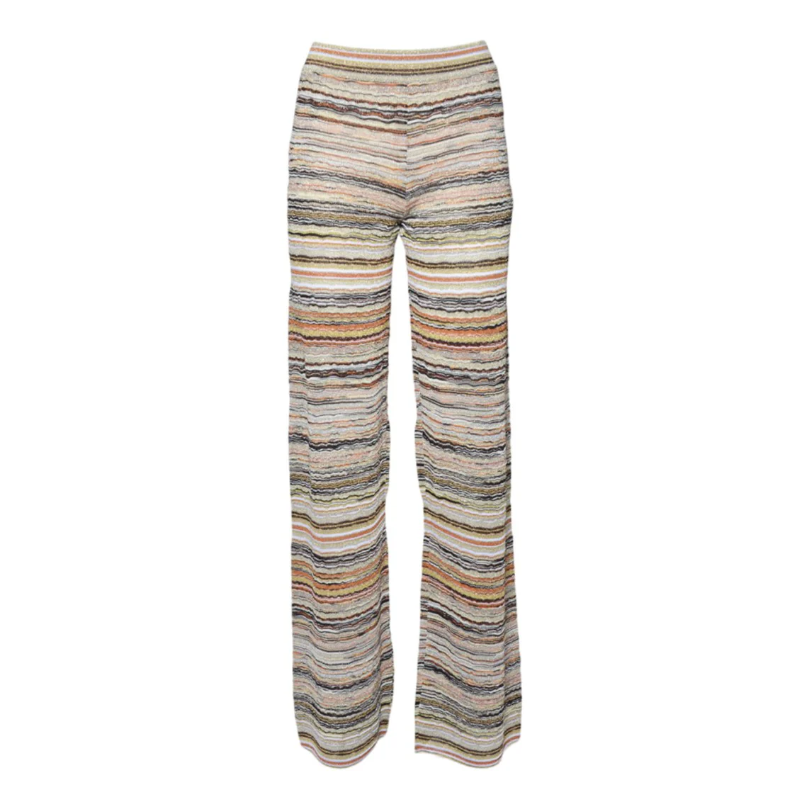 Straight Trousers In Viscose Lamé Orange