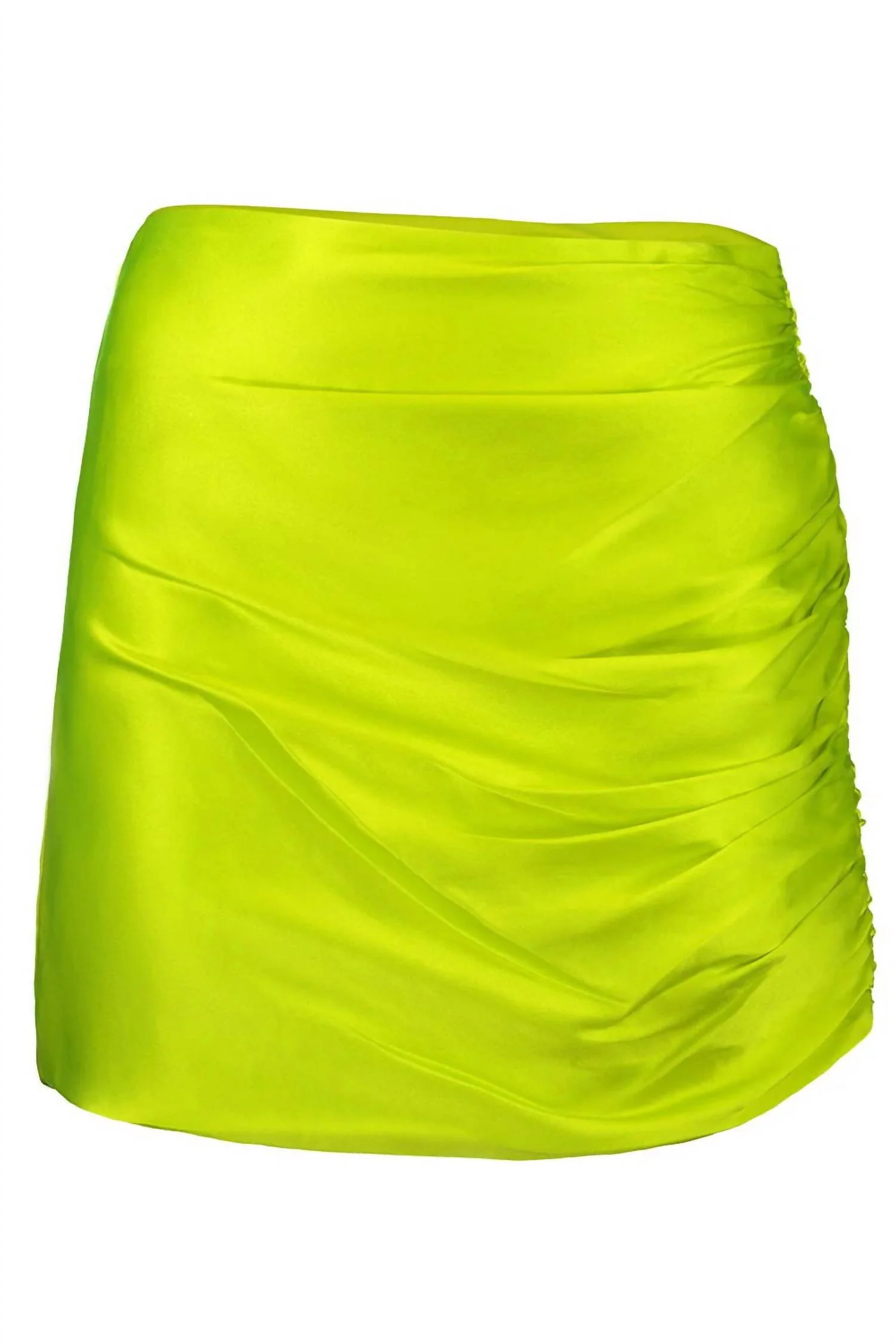 Ruched Mini Skirt In Neon