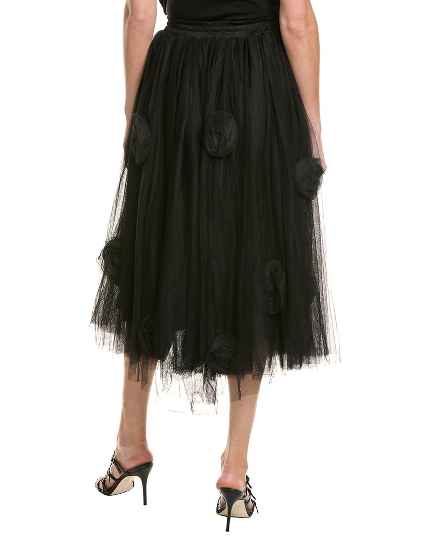 Gracia Floral Detail Mesh Skirt