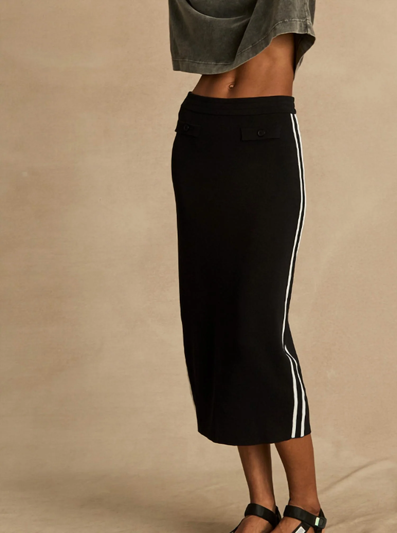 Women's Atomic Knit Midi Skirt In Black