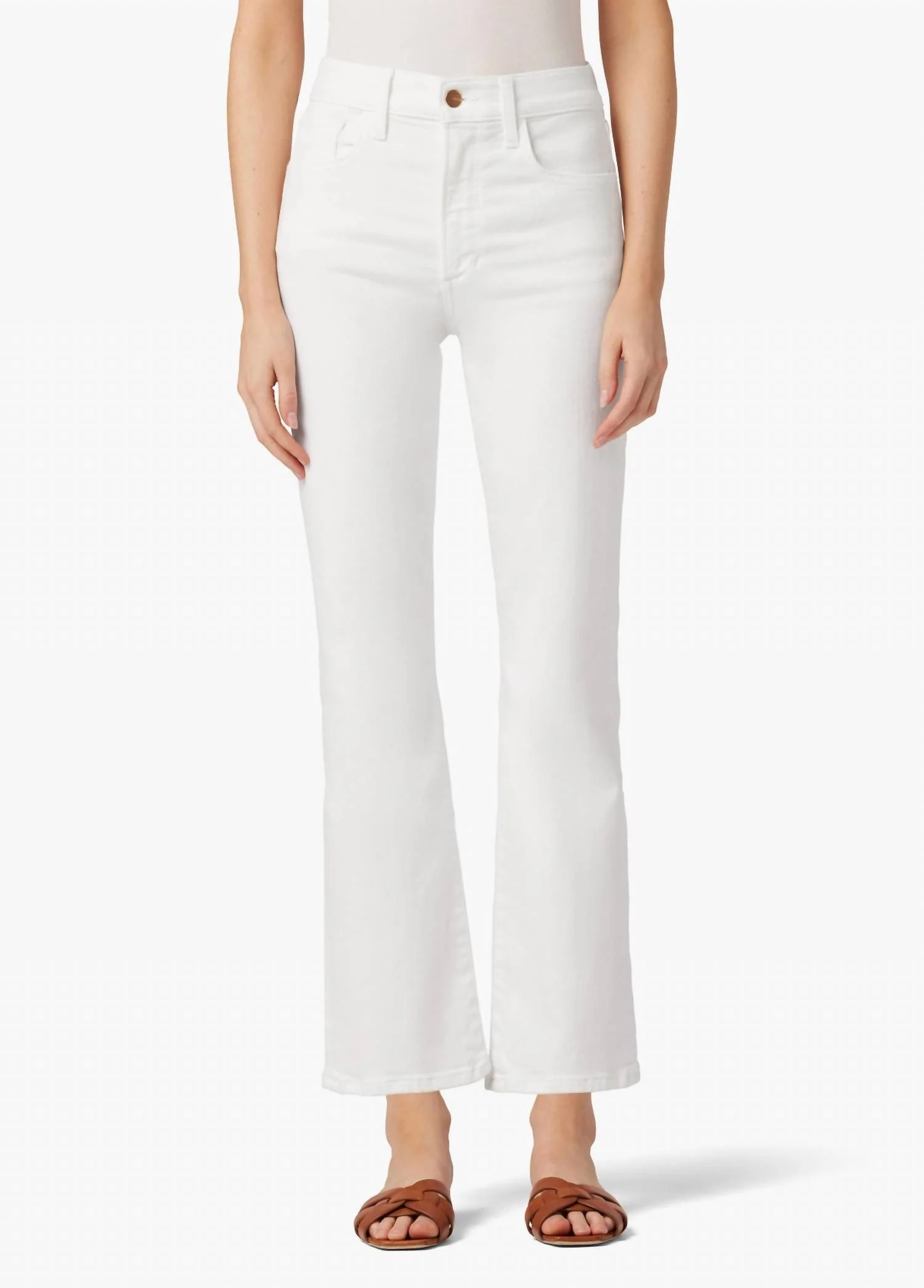 Callie High Rise Cropped Boot Jeans In White
